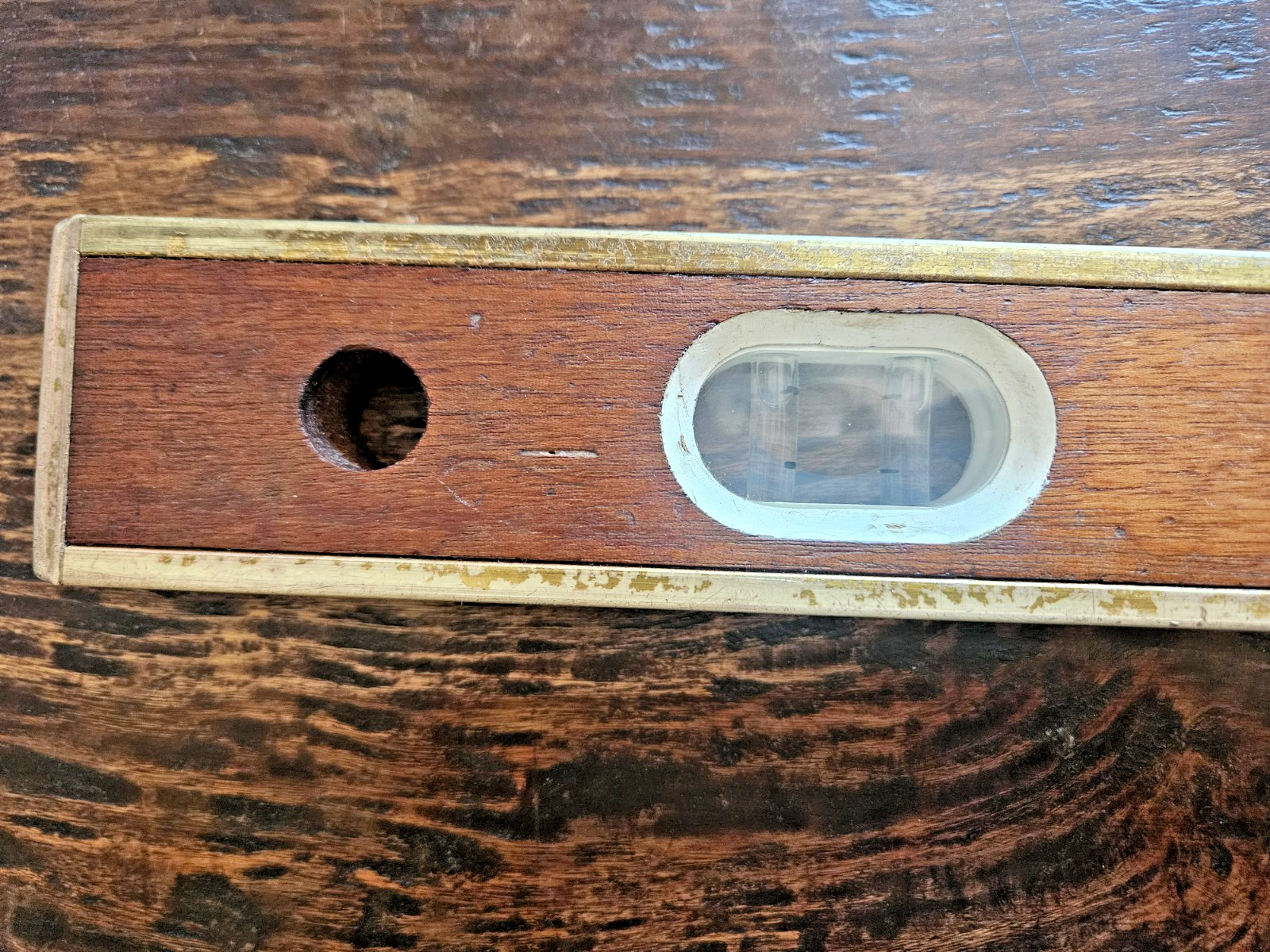 American Levels 36″ Vintage Brass Wood Carpenter Level Tool CLEANED+CONDITIONED
