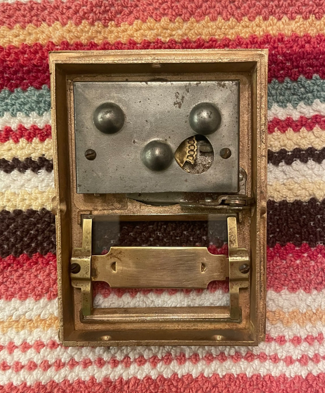 Antique Brass Corbin Post Office US Point & Dial – Full Frame – Circa 1902