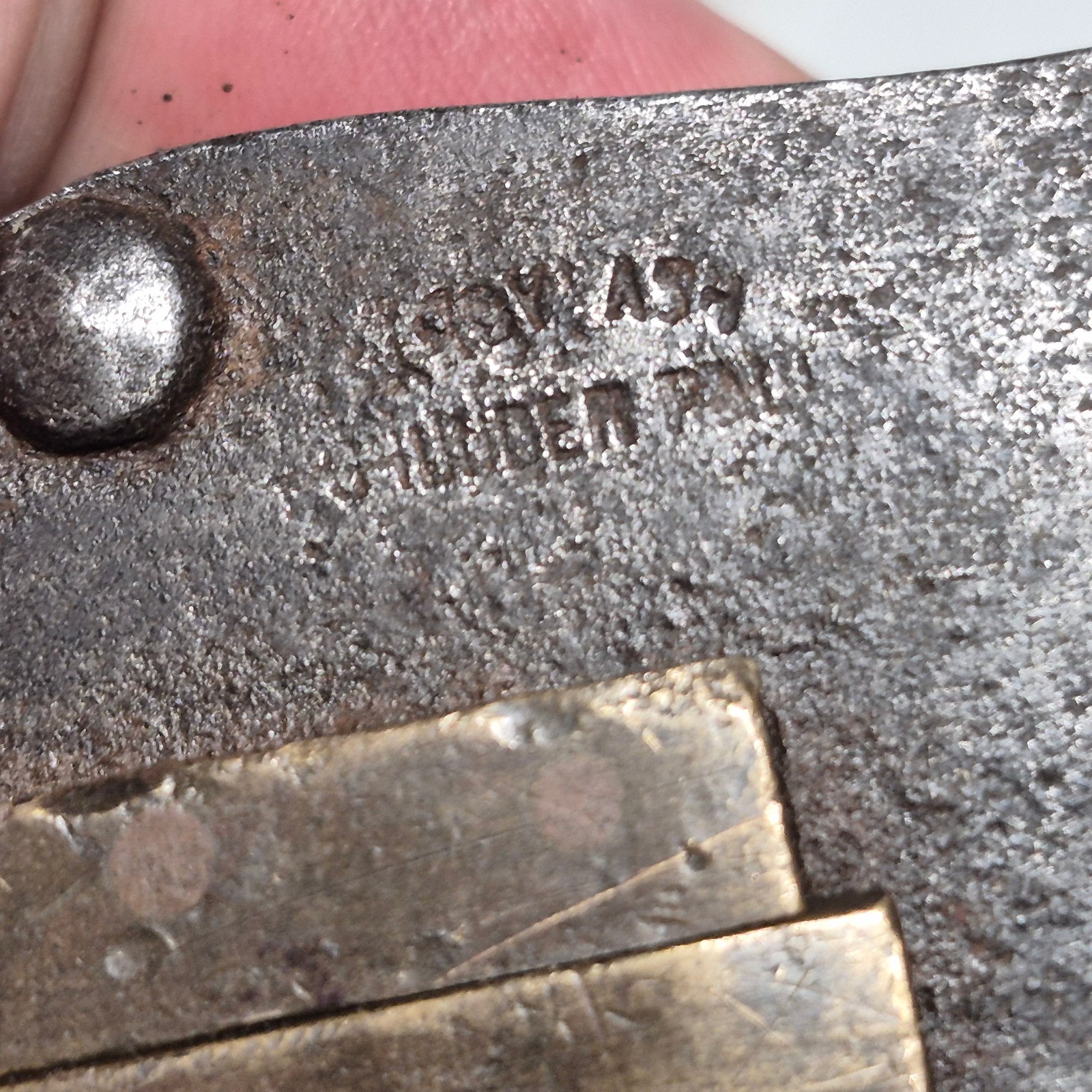 VTG CAST IRON LARGE PADLOCK WITH MULTIPLE MARKS