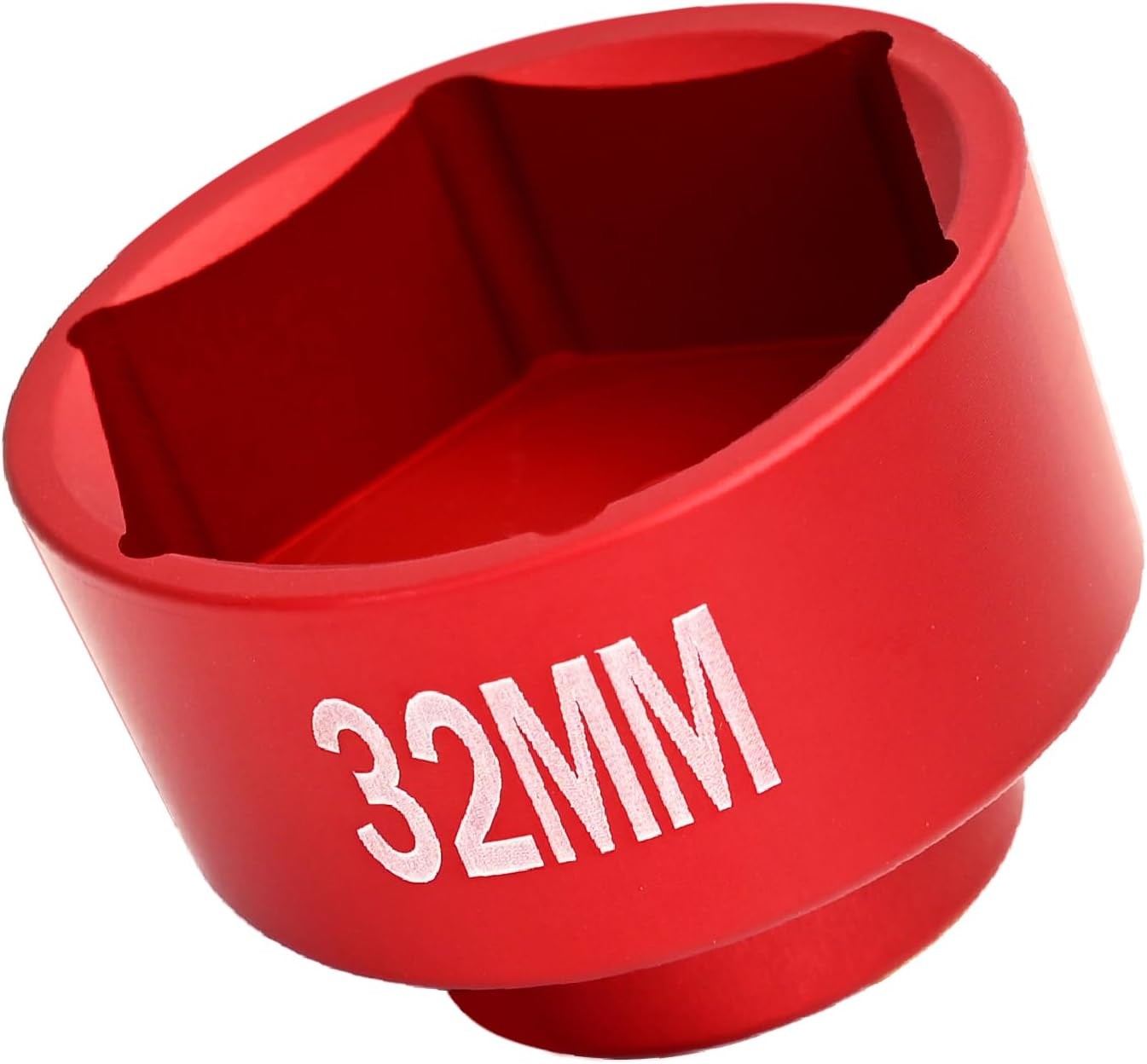 Felisbieti 3/8″ Drive 32mm oil filter Cap socket wrench, Aluminum 32 mm, Red