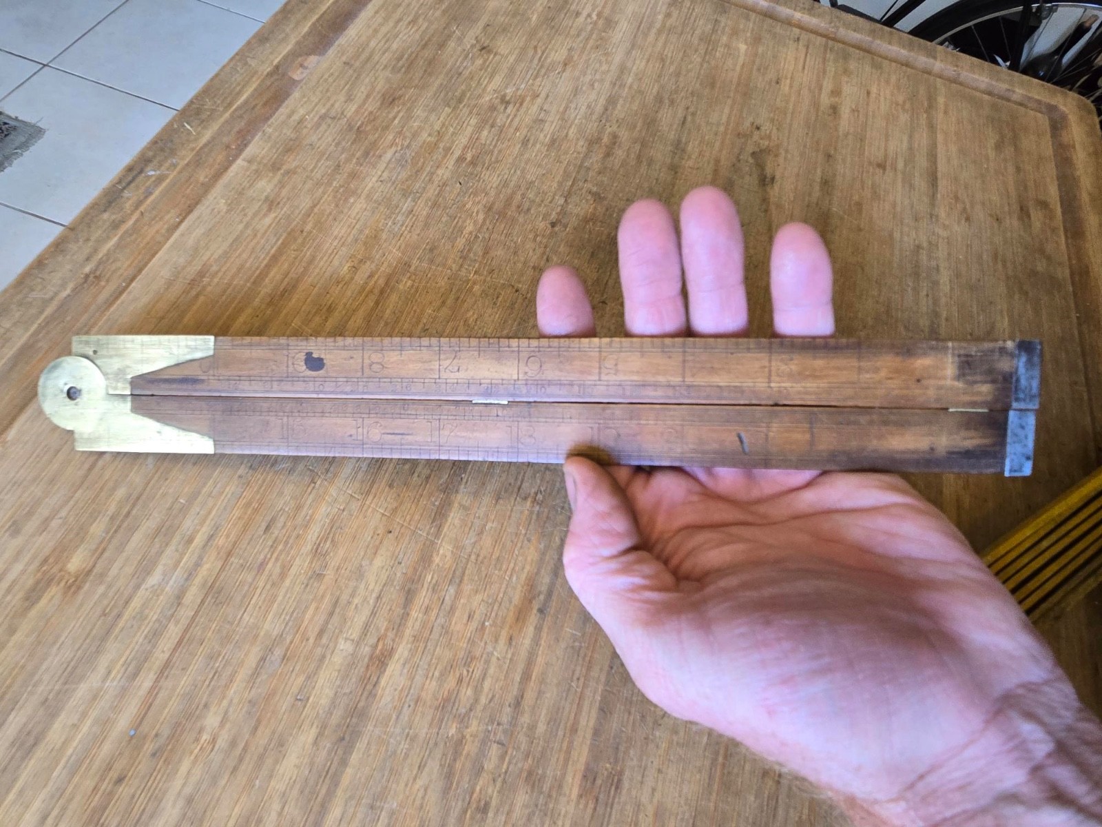 Antique Folding Ruler 24 inch *Rare & Collectable* marked Preston Jon