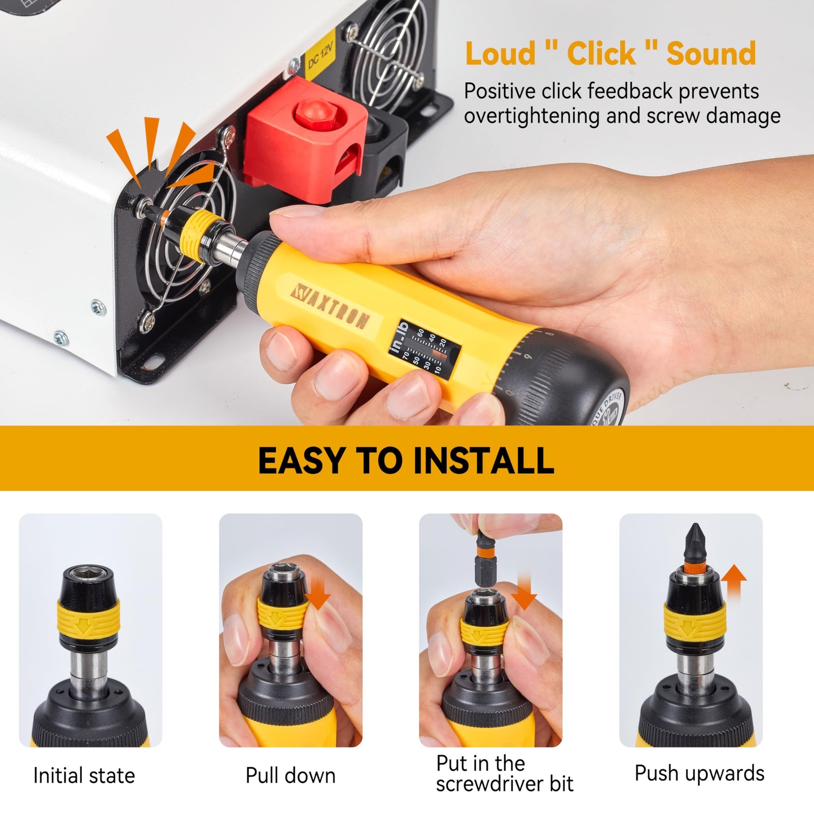Torque Screwdriver Set, 1/4″ Hex Drive, 10-70 in-lb, 13-Piece Toque Driver Ki…
