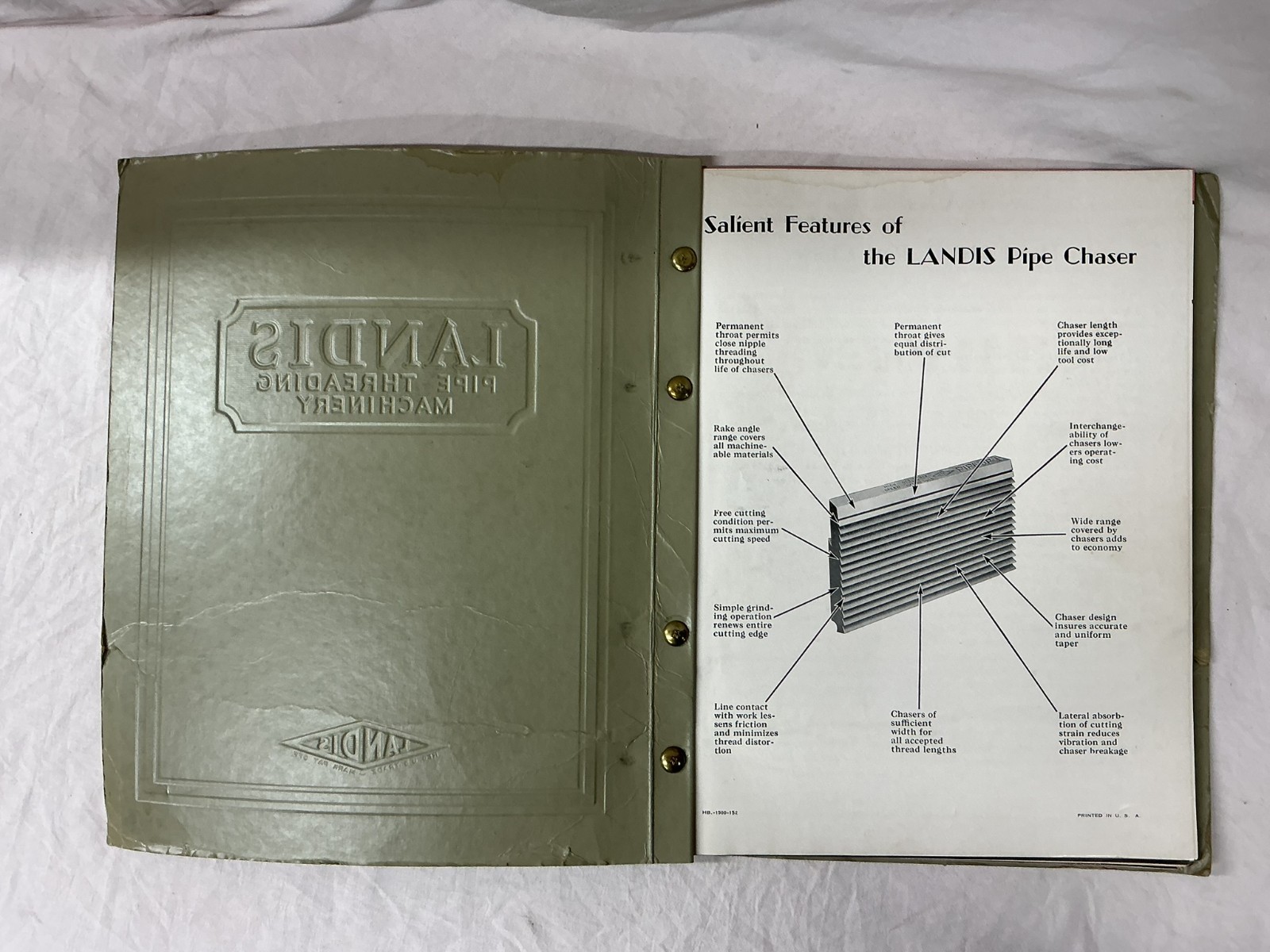 Landis Pipe Threading Machinery Book of Bulletins Landmaco Pipe Machines