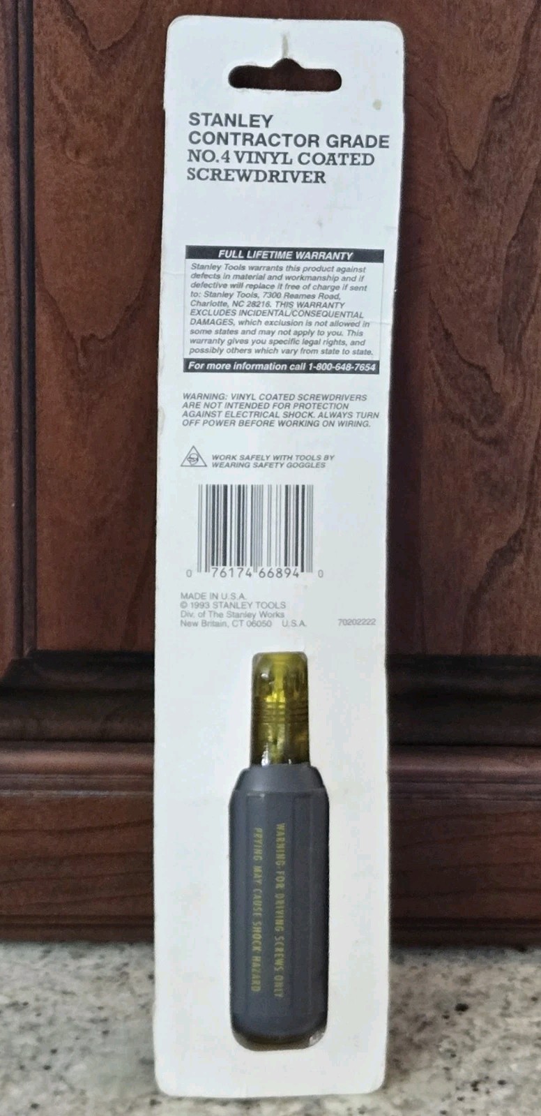 RARE VTG NEW NOS STANLEY 66-894 VINYL COATED ELECTRICIAN’S FLAT HEAD SCREWDRIVER