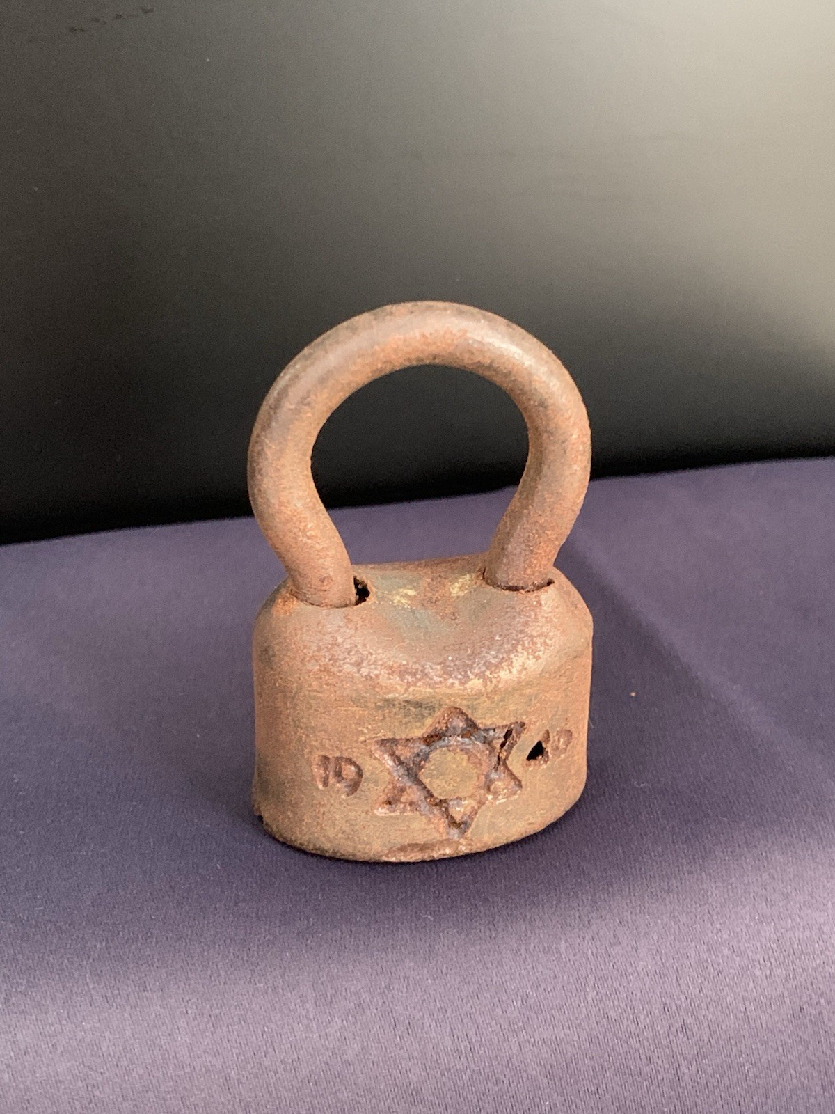 Antique Style Cast Iron Padlock Star of David Judaica Rustic Lock Unverified