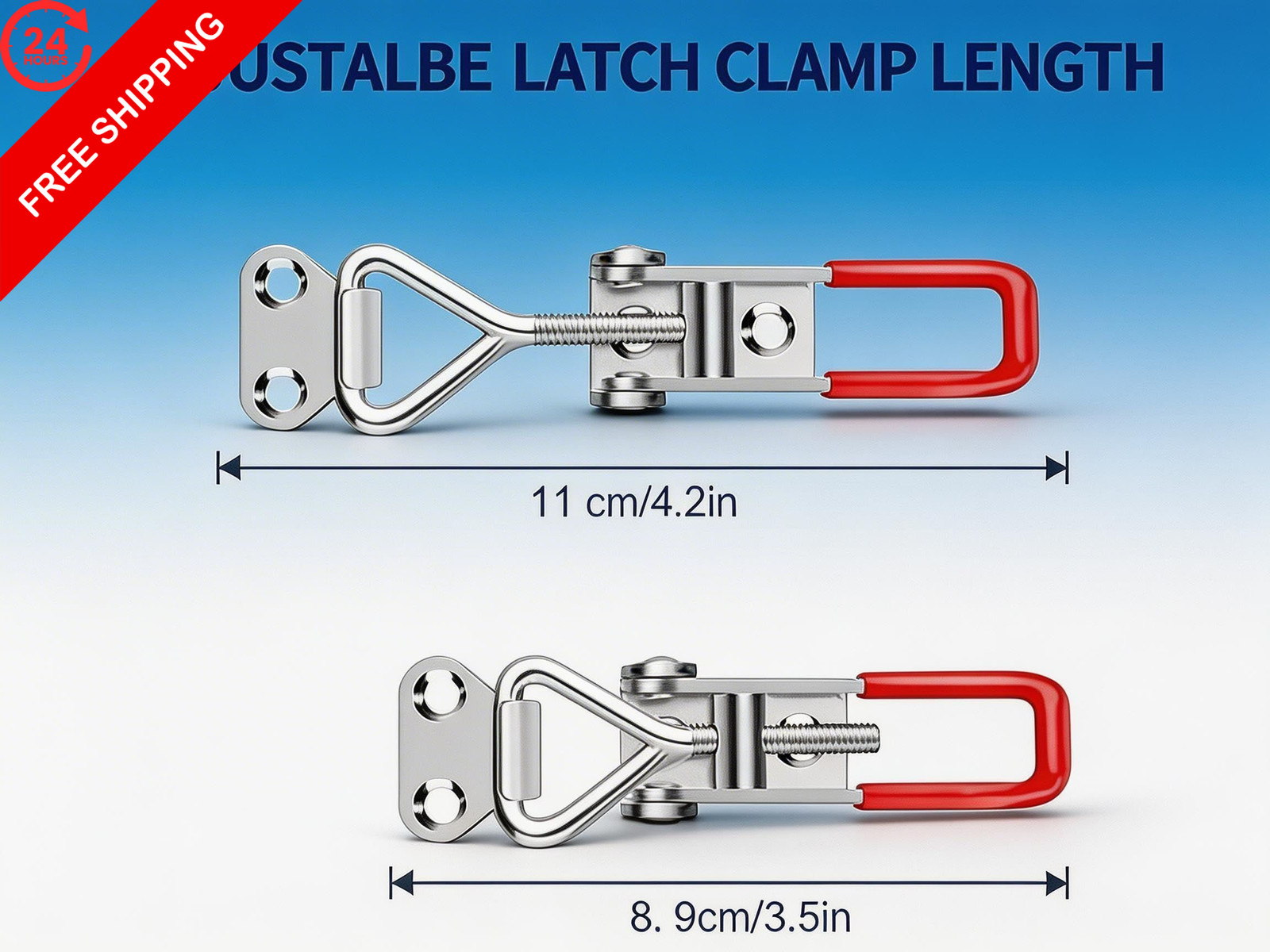 4 PCS Toggle Latch Clamp 4001 with lockhole,Adjustable Stainless Steel Silver