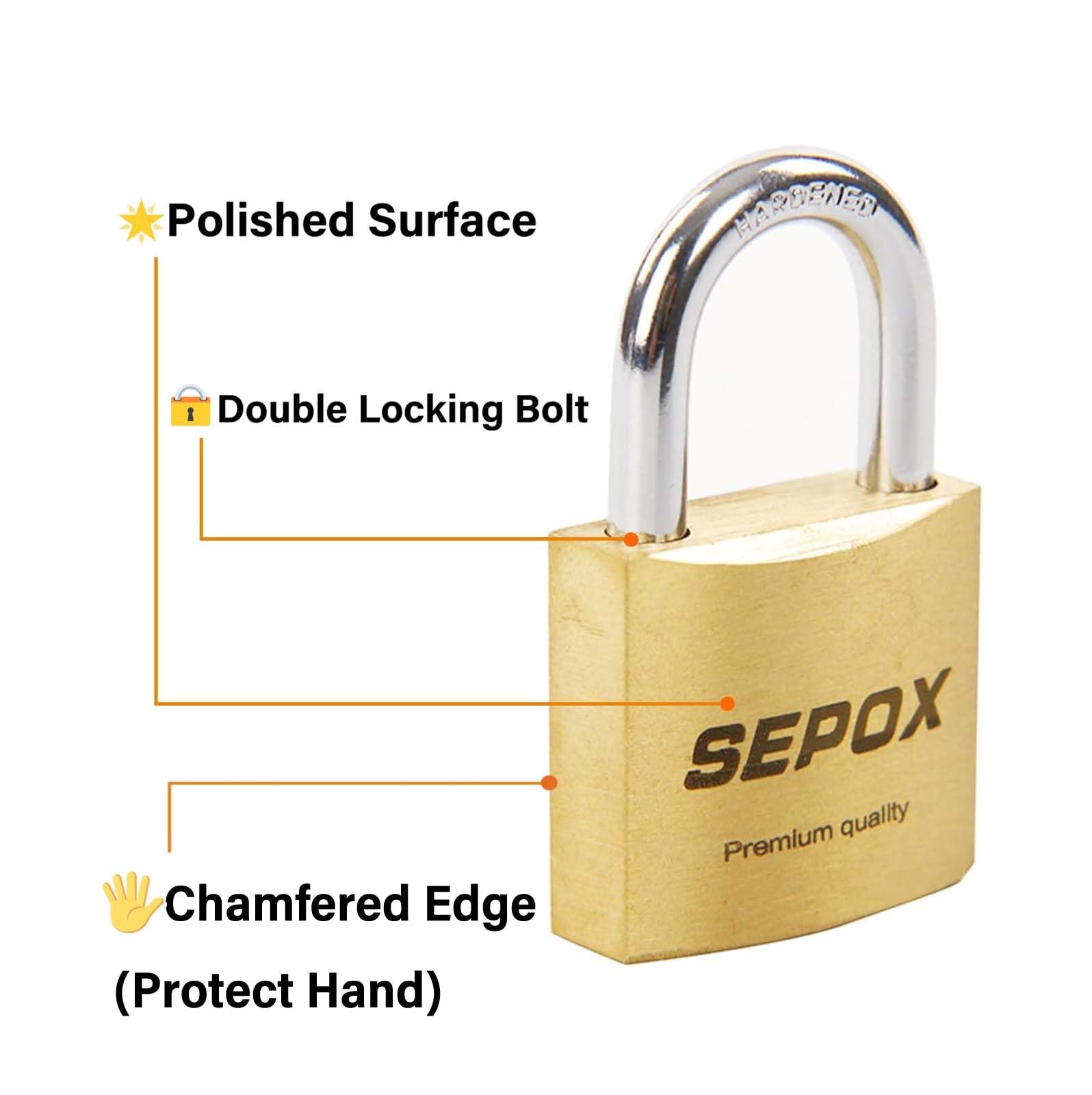 2Pack Premium Solid Brass Padlock Keyed Alike, 19/16″ 40mm Heavy Duty Weather…