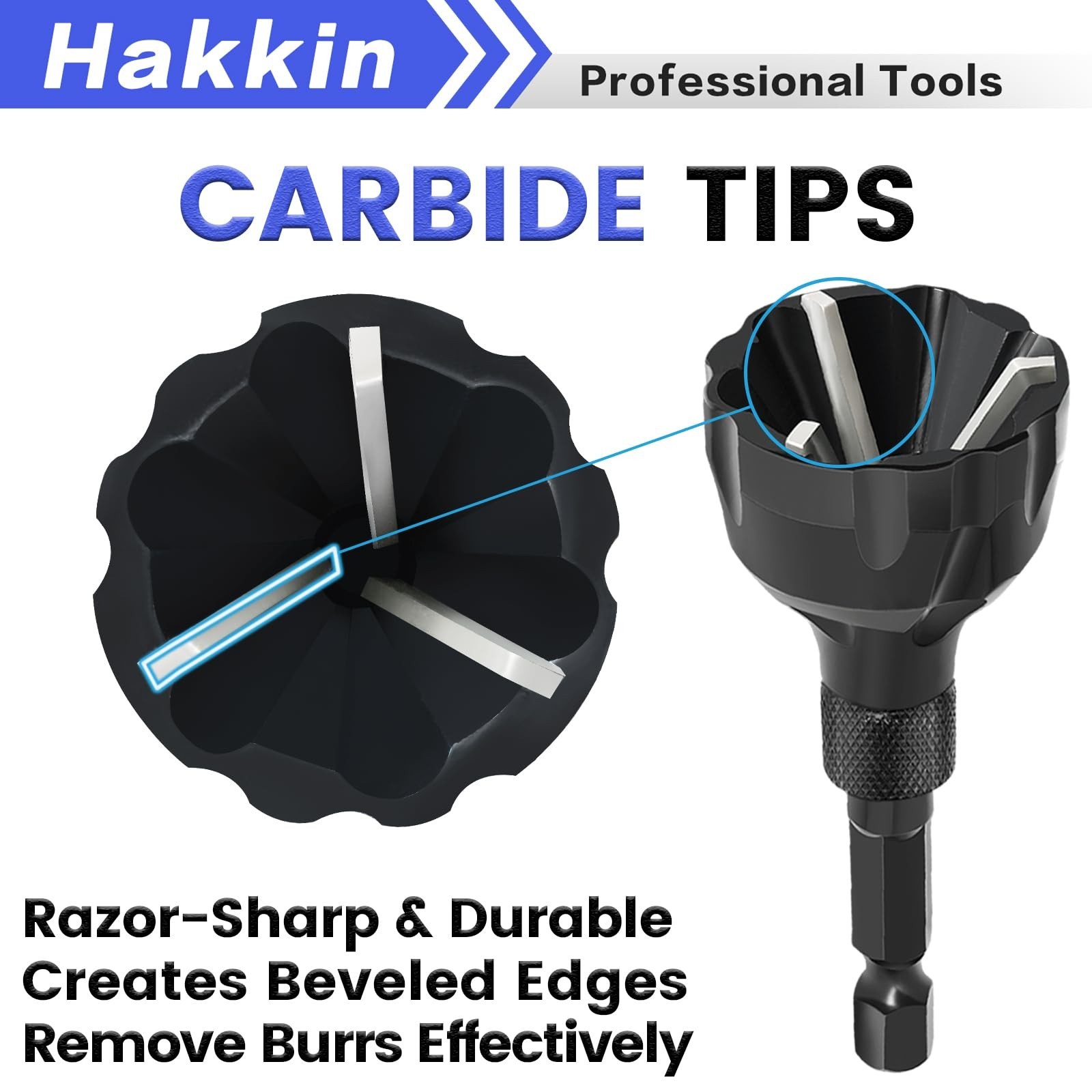 Deburring External Chamfer Tool with Tungsten Carbide Blade, Hakkin 5Pcs Remo…