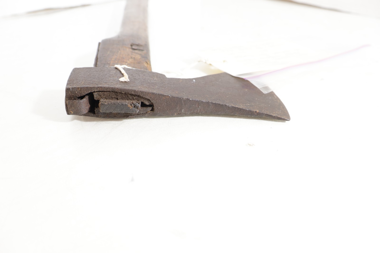 ANTIQUE STYLE BENCH AXE VERY UNUSAL POSSIBLY 18 TH CENTURY GOOD CONDITION tag 2