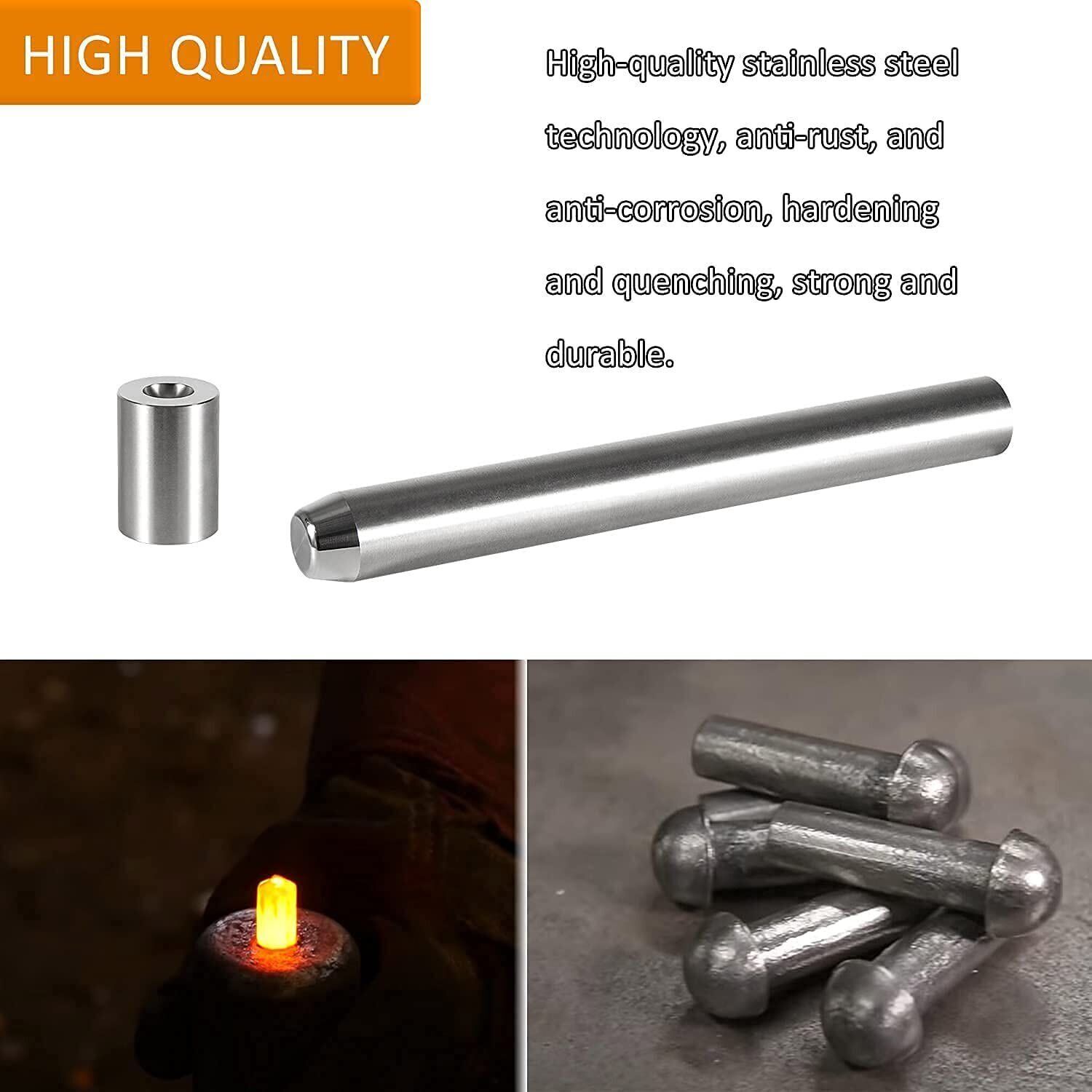 Heavy-Duty Blacksmith Rivet Heading / Bucking Dome Tools Set Fit For Size 1/2in