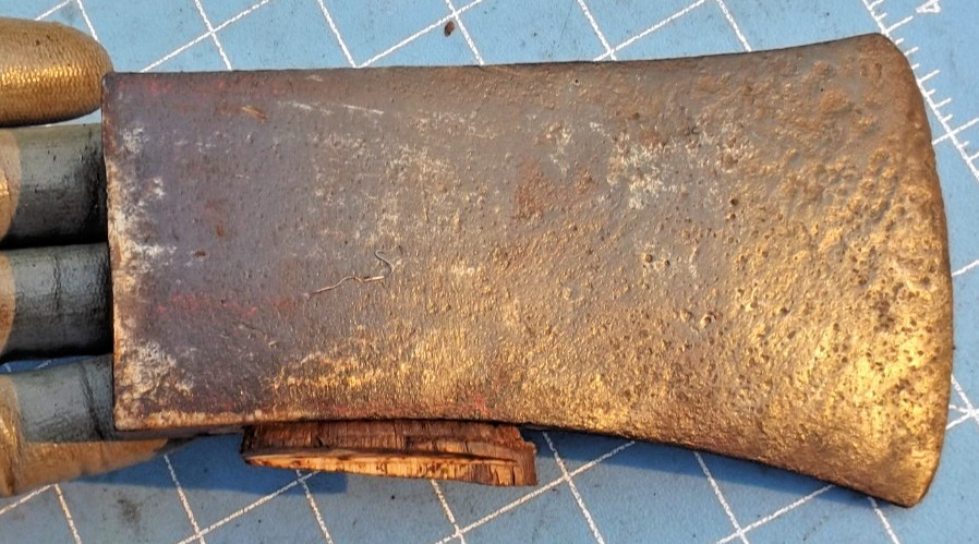 Used Vintage Single Bit Axe Head 2 lbs. 3 oz. red paint