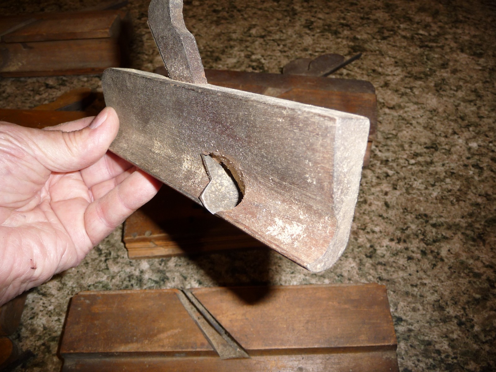 Lot of 8 vintage wood routers plane and stick/handle