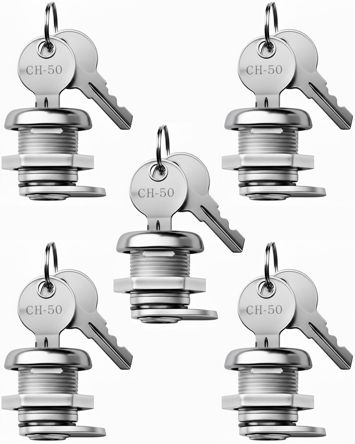 Truck Tool Box Lock Replacement – 5/8″ Cylinder Keyed Alike (5 5 Pack, CH50