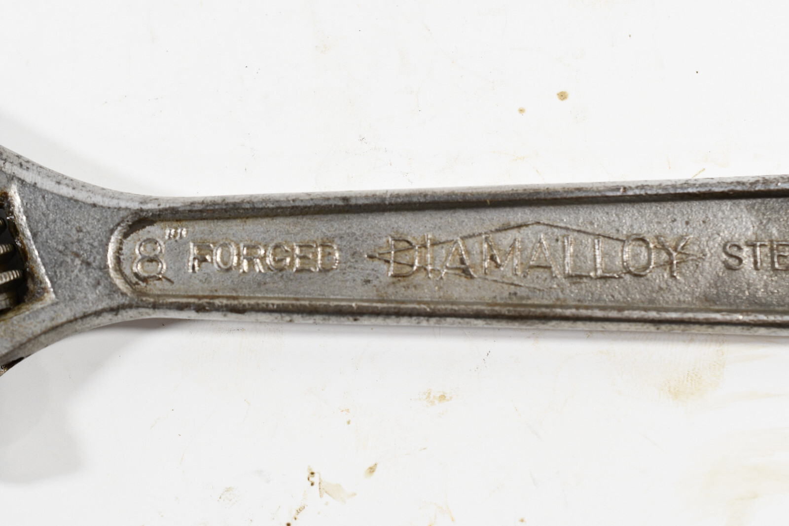 Vintage DIAMOND CALK & HORSESHOE 8” Adjustable Wrench, 9/16 box end USA M1428