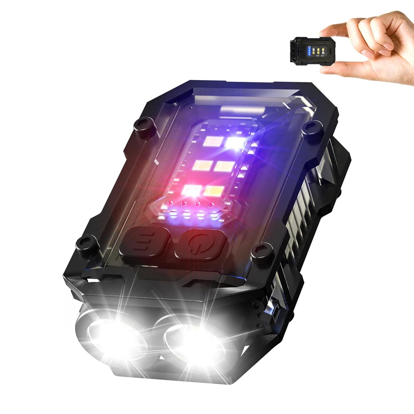 PINSAI Mini Keychain Flashlight with Clip, LED Magnetic EDC Key 1 Pack BLACK