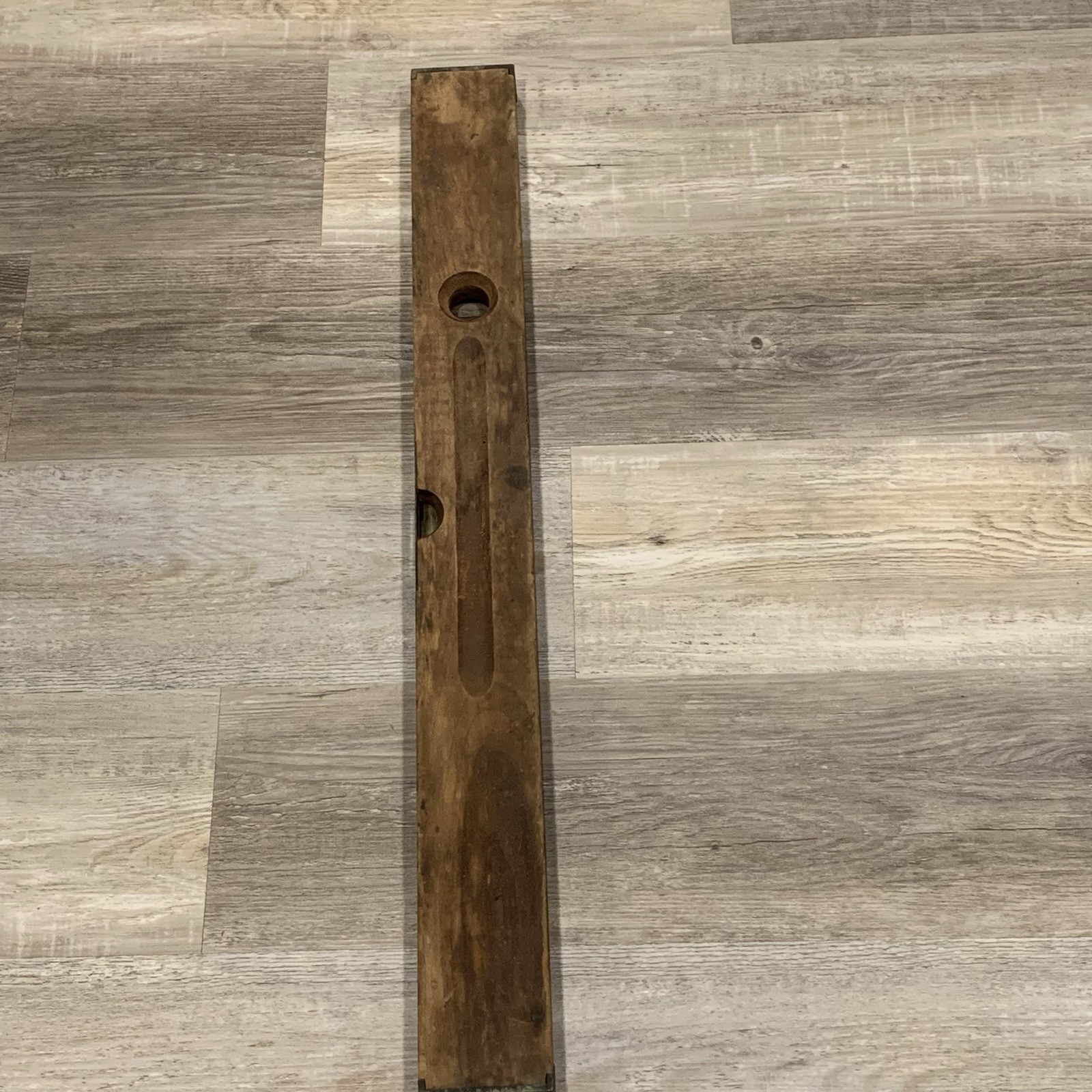 Stanley Number 3 Antique 30″ Wood & Brass Spirit Level Handy Grip Glass Vials