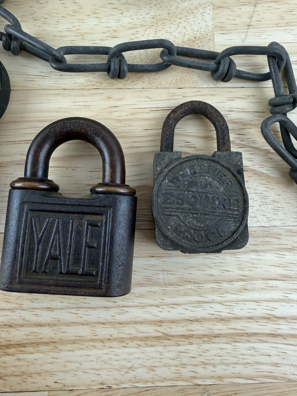 Vintage Metal Packlock Lock Lot, Yale & Towne, Badger, Esquire Lot -NO KEYS