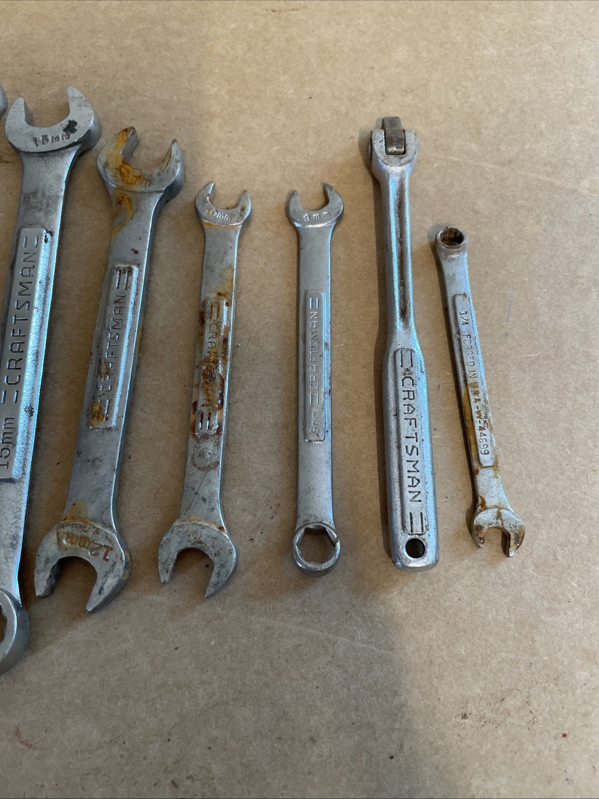 12 Vintage Craftsman Combination Wrenches Need Cleaning Assorted Lot