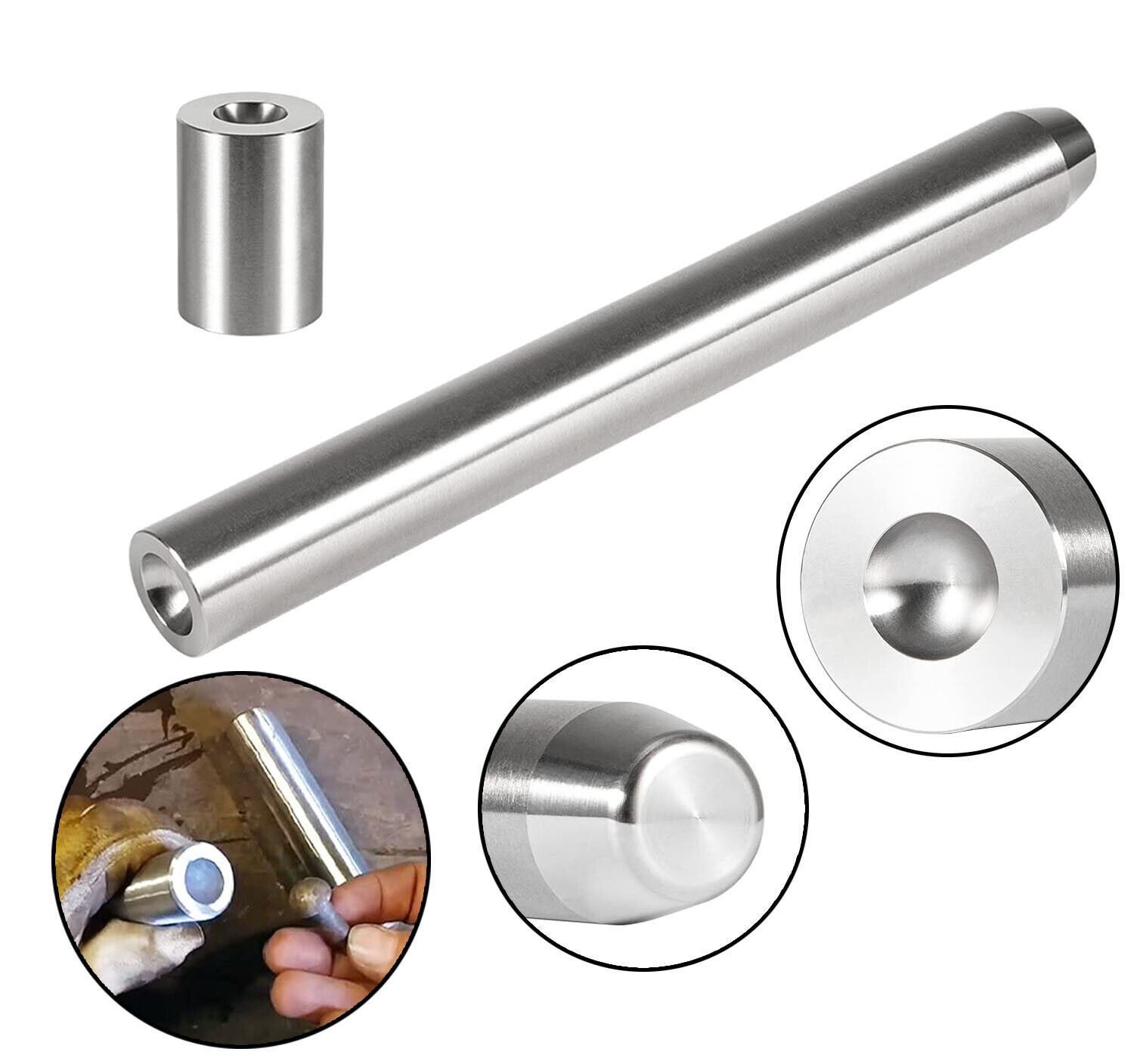 Blacksmith Rivet Heading/Bucking Dome Tools Set For Size 1/4″ Shaft & 1/2″ Head