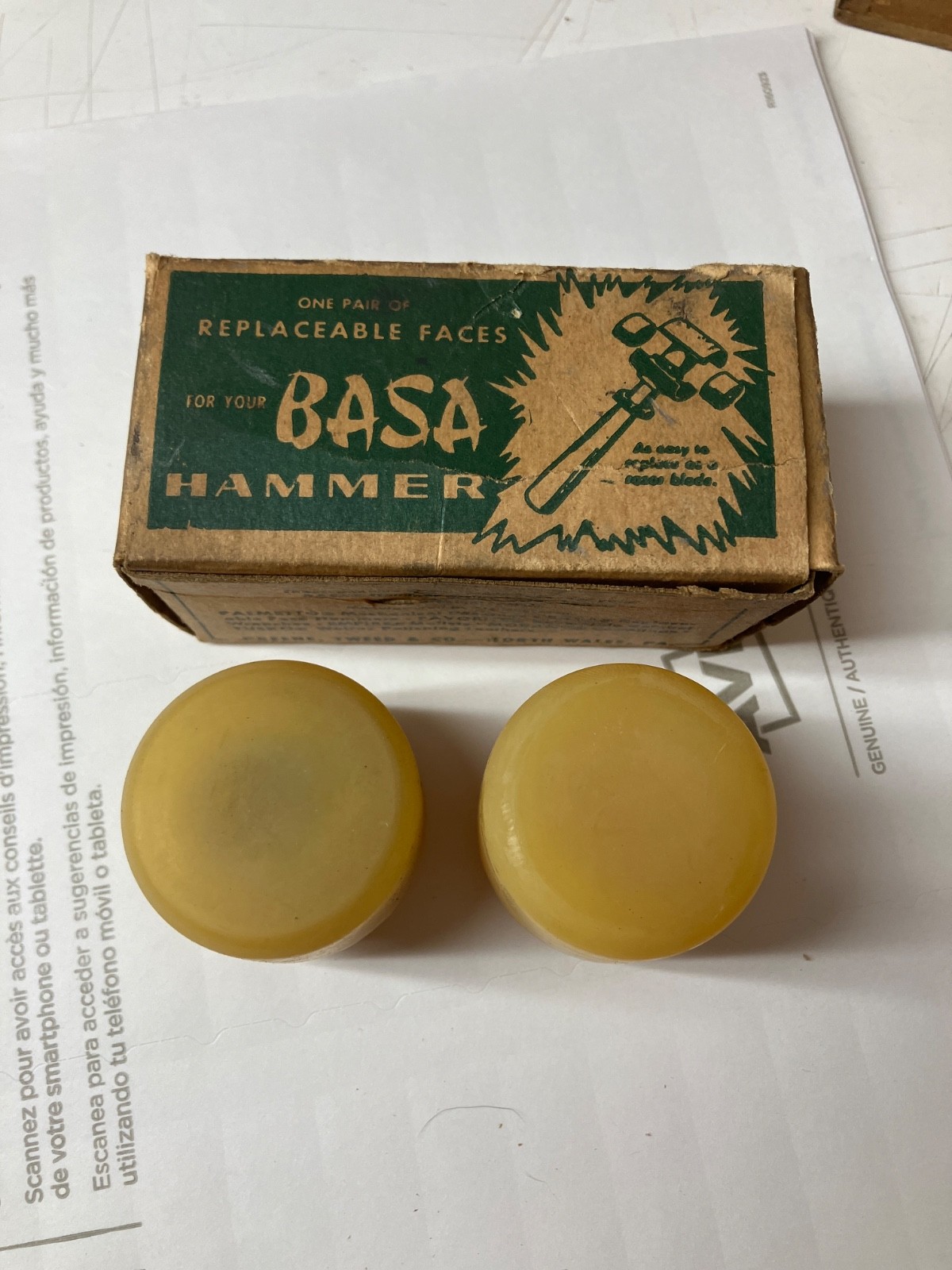 Z2) Vintage Basa Hammer Replacement FACES No.1 BRAND NEW NOS NYLON