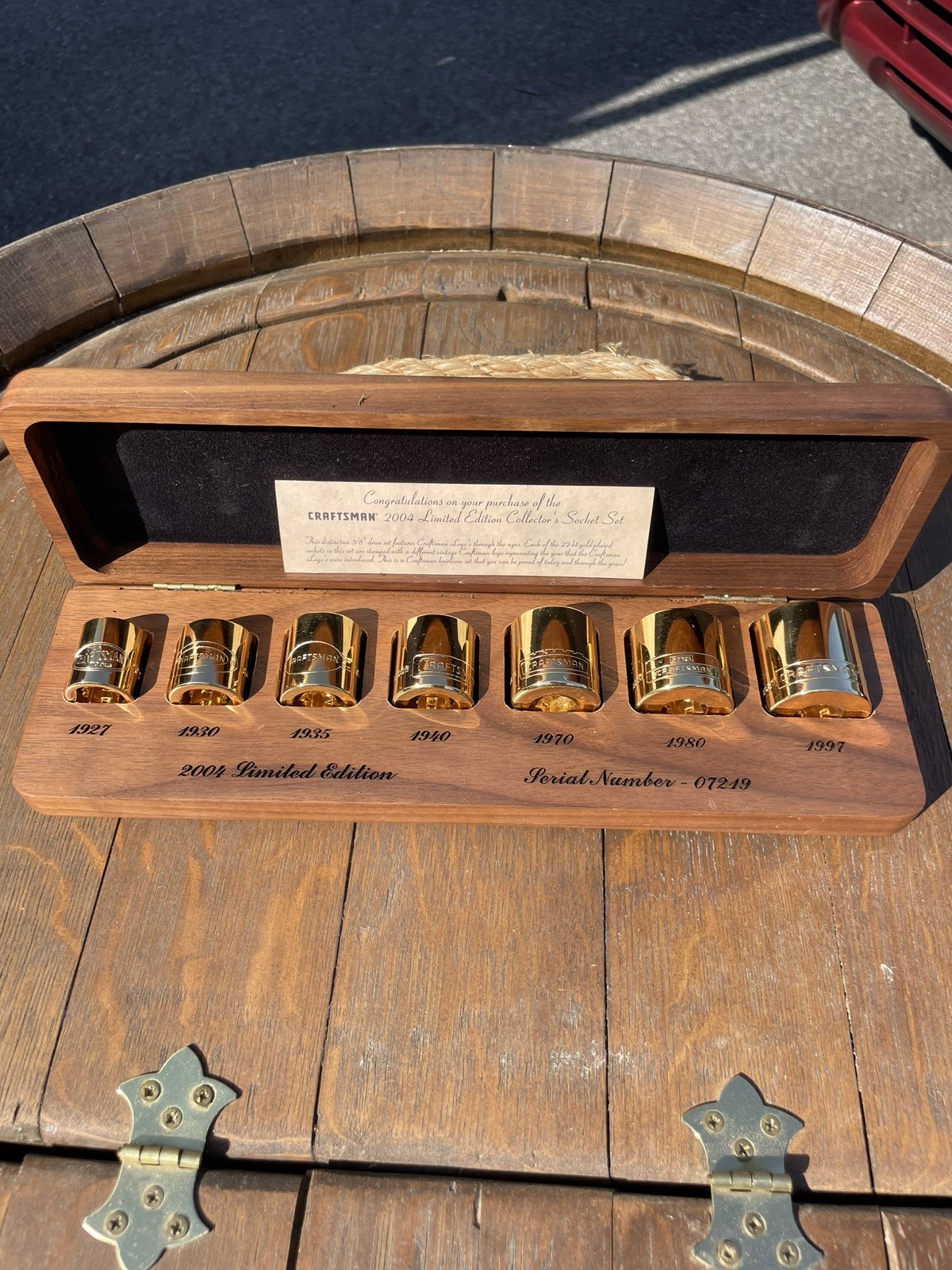 CRAFTSMAN 22k GOLD PLATED 2004 LIMITED EDITION COLLECTOR’S SOCKET SET WITH CASE