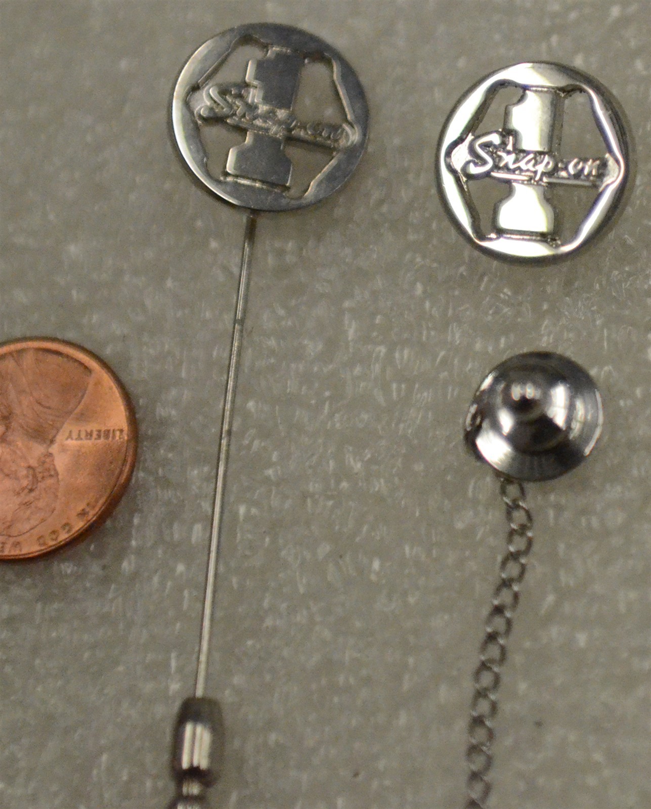 Snap-on Tools Chrome Silver #1 Hat, Lapel Pins Tie Tack Vintage Old NOS #1