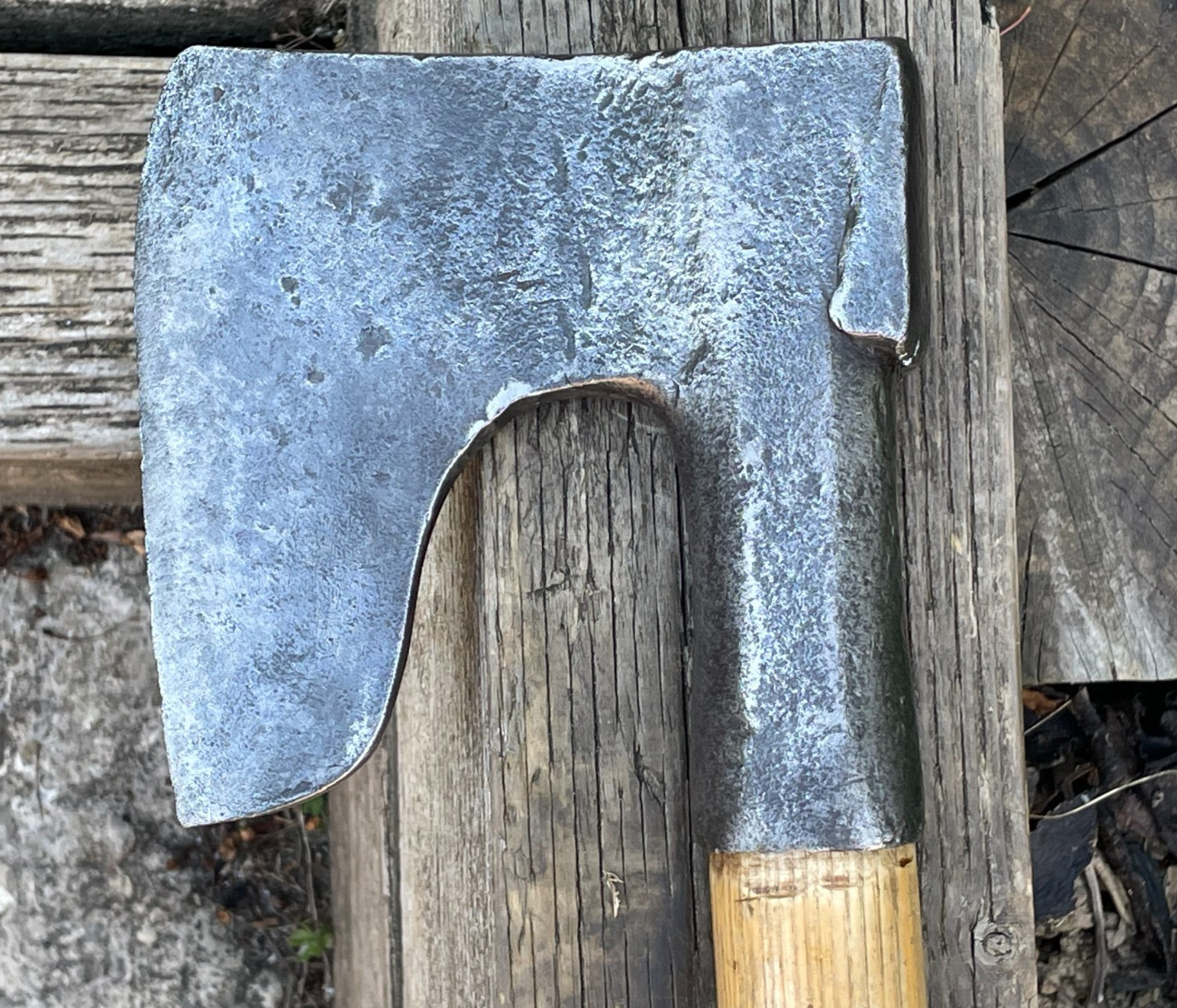 Vintage Antique Bearded 3 lb Side Axe Wood Chopper Old Tool