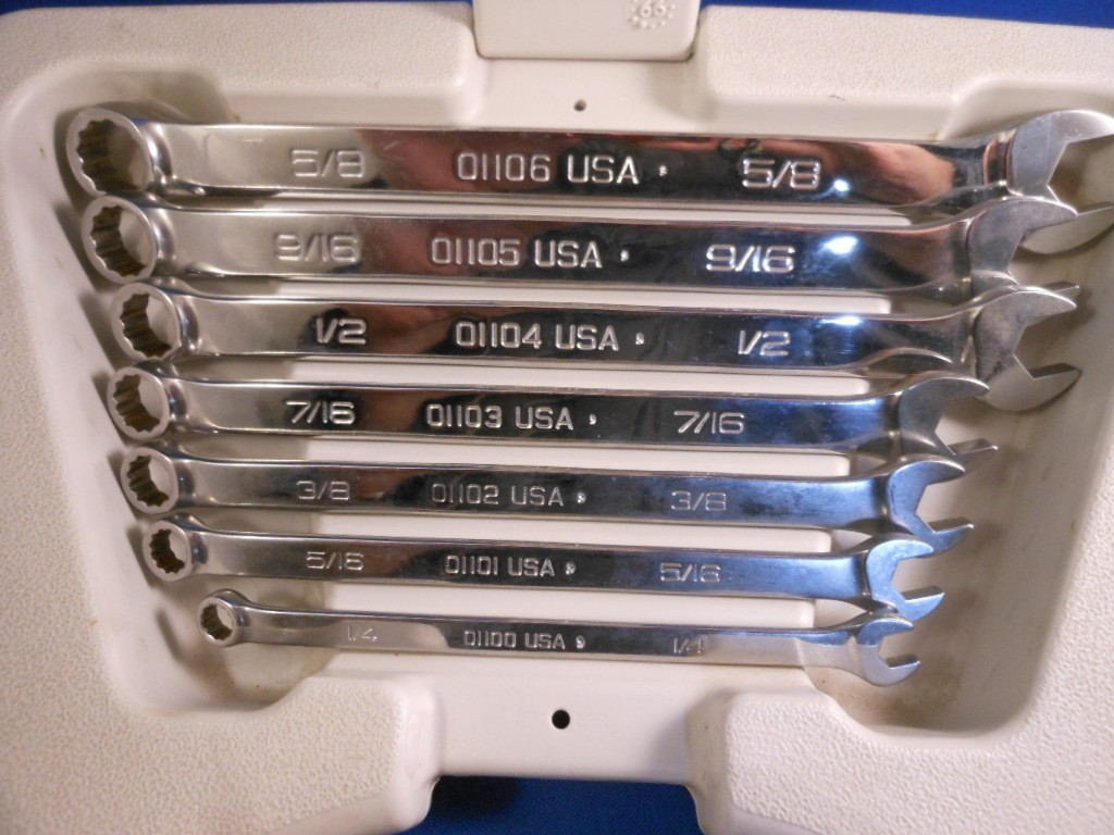 Rare 1st Gen KOBALT USA by Snap-on 1/4 to 5/8″ SAE 7 Pc Combination Wrench Set