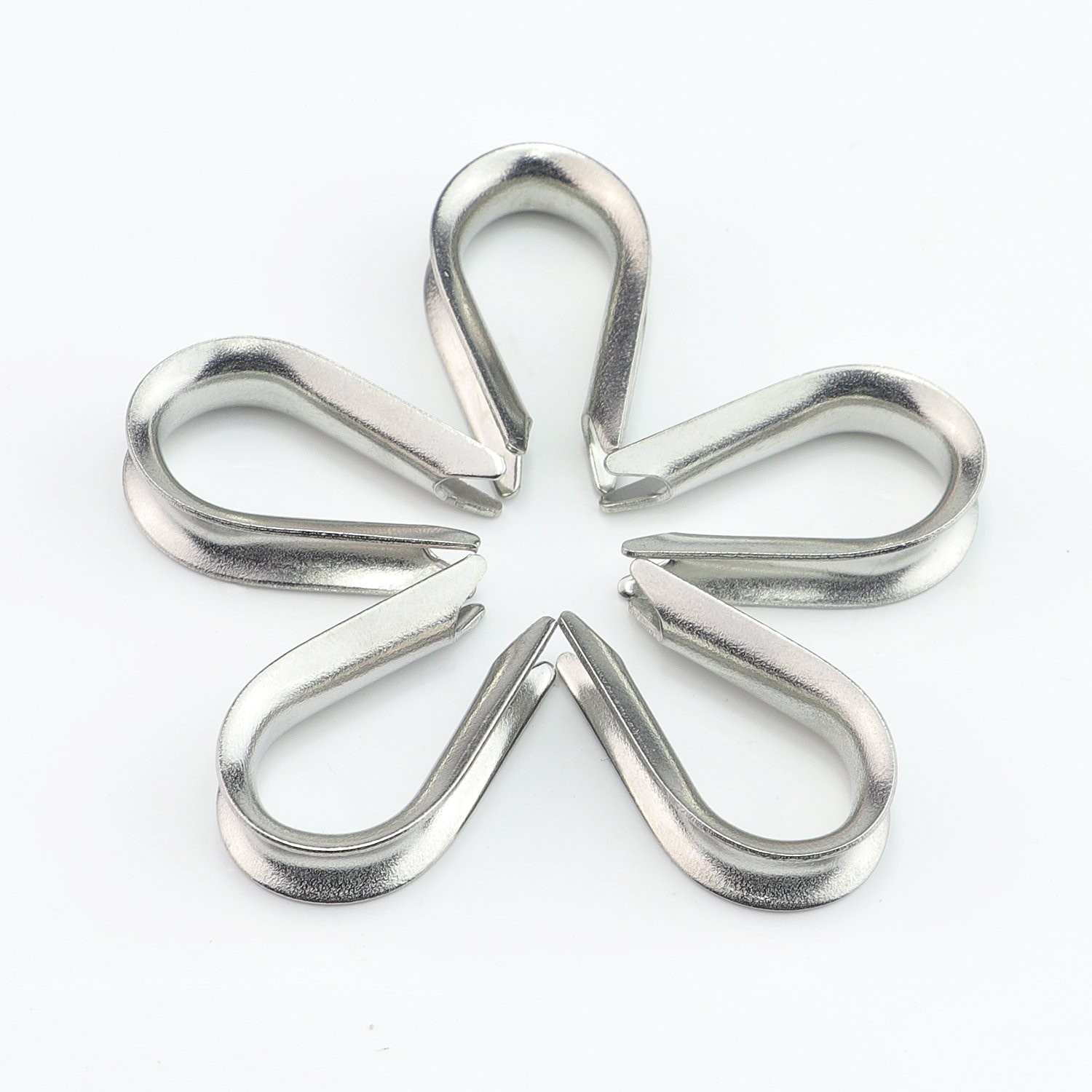 304 Stainless Steel Wire Rope Cable Thimbles and 6 Sizes Aluminum Crimping Lo…