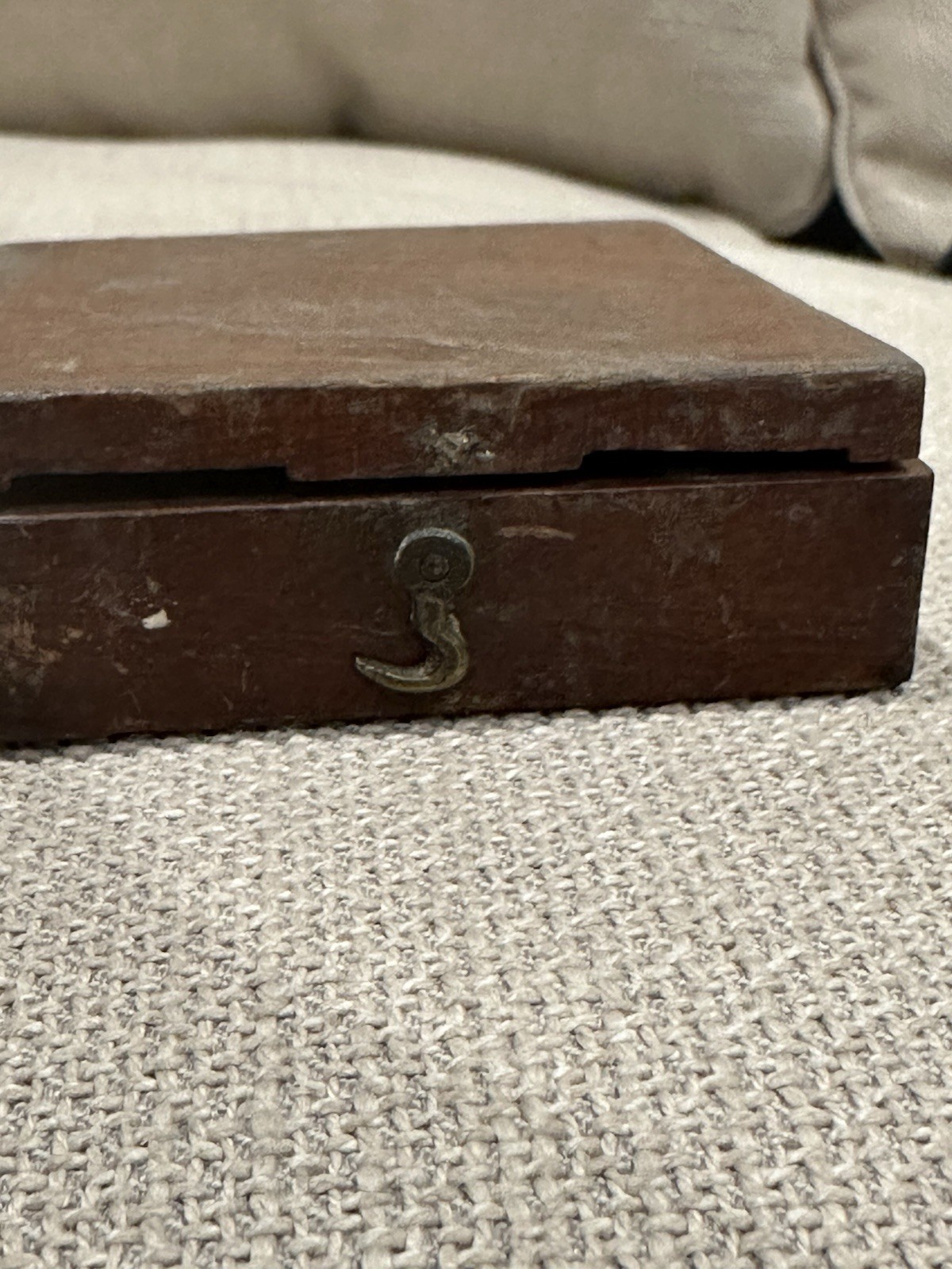 Antique Wooden Surveyor’s Compass in Mahogany Case – 19th Century Instrument