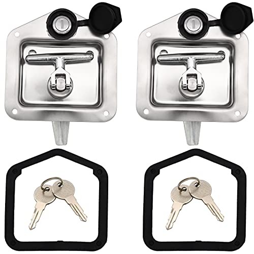 T-Handle Latch,2 Truck Tool Box Latch Stainless Lock Replacement Handle with 4