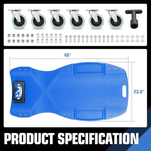 Inches Heavy-Duty Low-Profile Roller Automotive Creeper with 48 Inches Blue