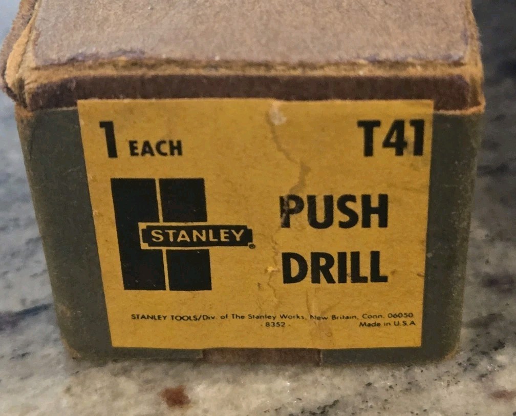 VTG NEW Stanley Yankee Automatic Push Drill No 41Y w/ 10 Bits and Original Box