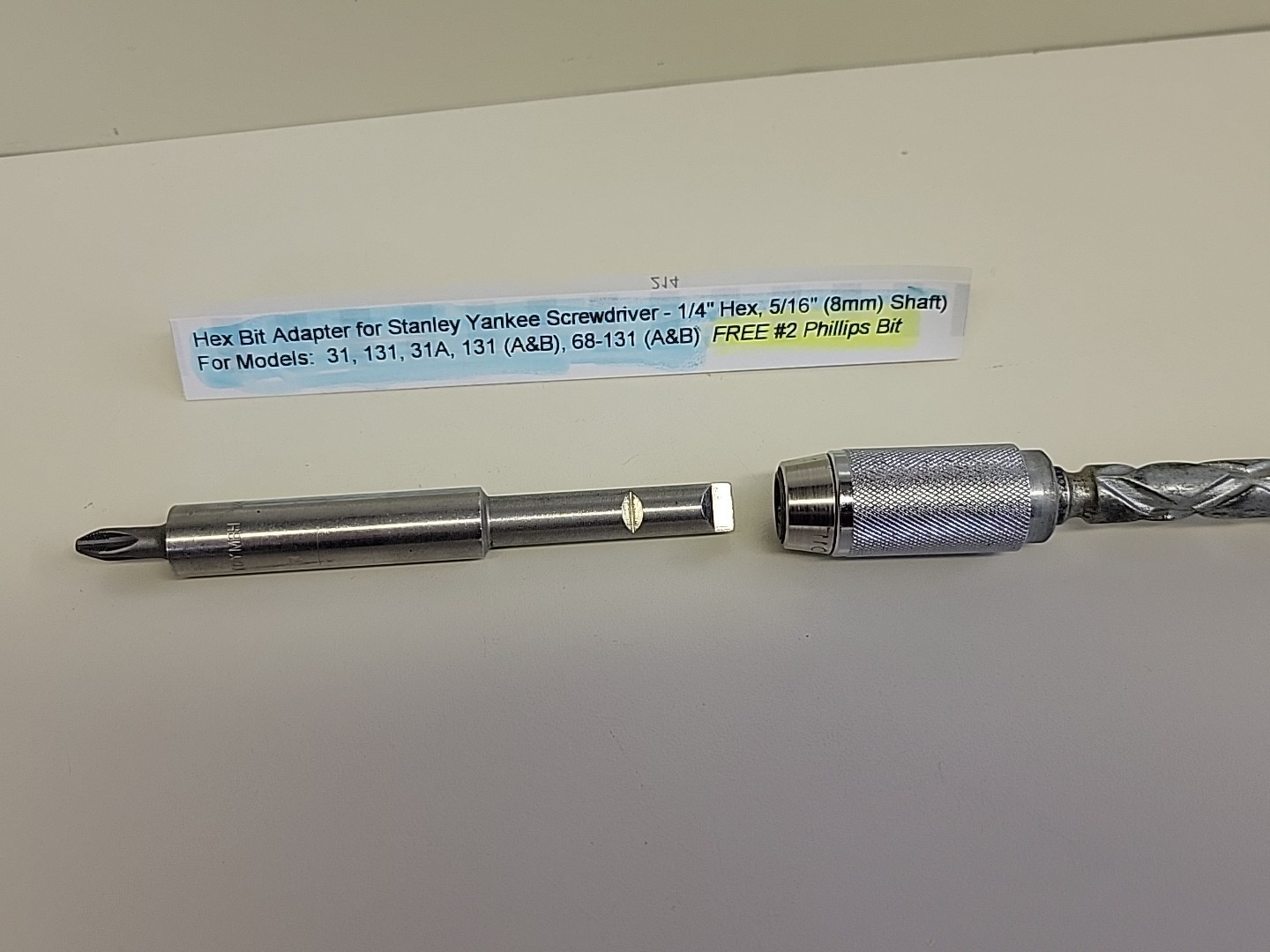 Hex Bit Adapter No. 2 Phillips Yankee Stanley North Bros 131 31 68-131 Apex