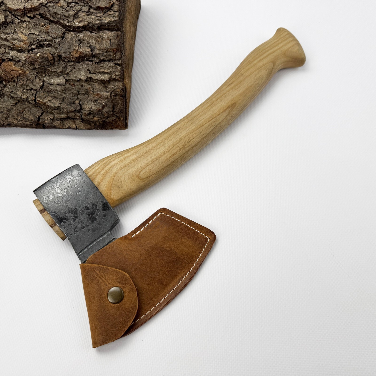 Hand-Forged Carving Axe – 52100 Steel Blade, Ash Handle, Gift for Carpenter