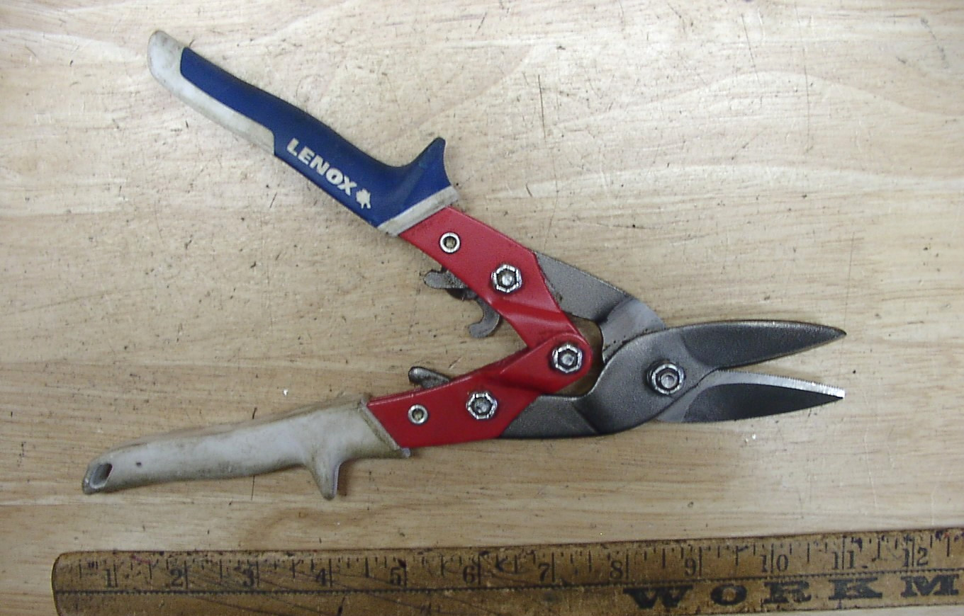 Lenox Red Left Aviator Tin Snips,10-1/8″,HVAC,Tin Knocker,VGC