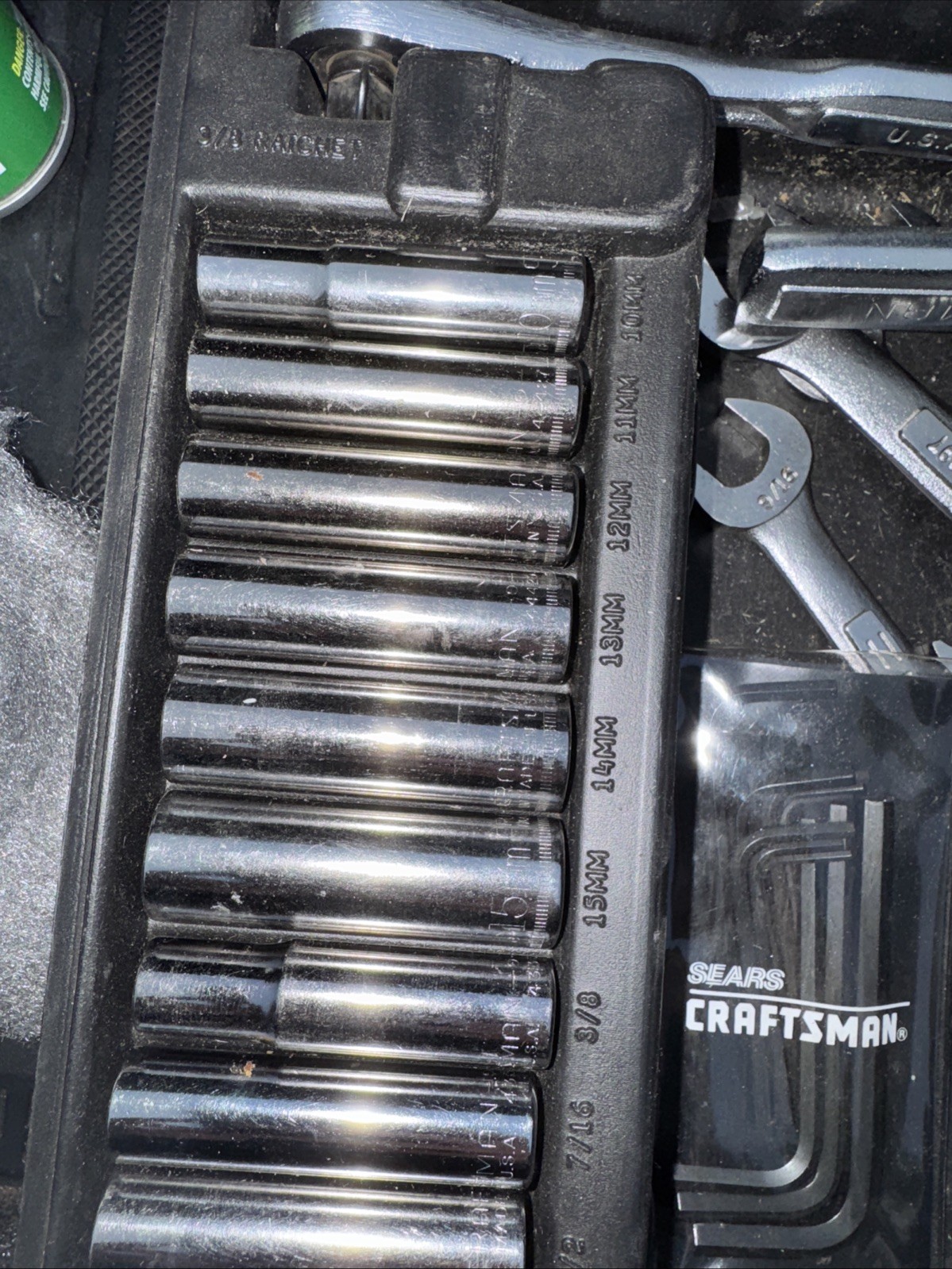 Rare Sears Craftsman USA 120pc Mechanics Tool Set Socket Ratchet 33820 Light Use