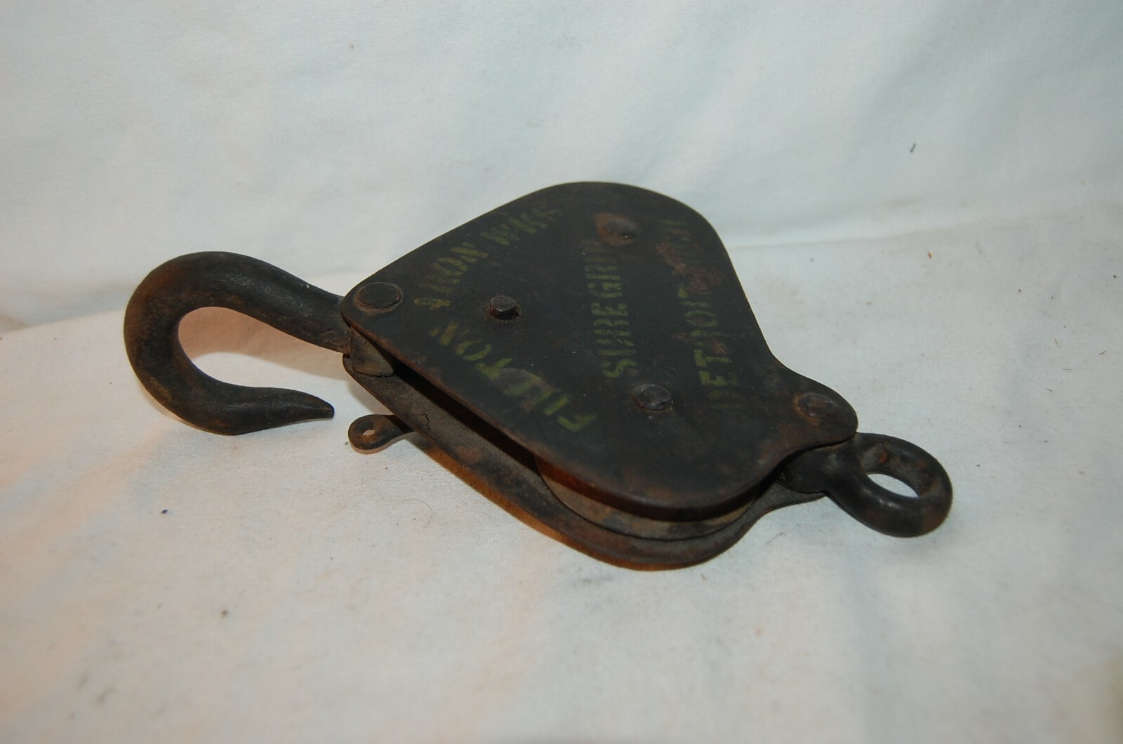 Antique Fulton Suregrip Heart Shaped Double Rope Pulley