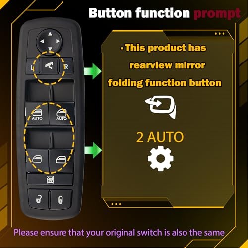 Master Power Window Switch – 3+9 Pins Metal – Fits Chrysler 2012-2015