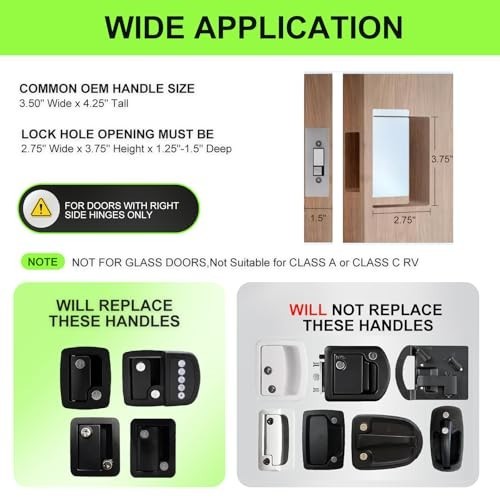 Young Voo RV Door Lock Replacement with Keys, Zinc Alloy, 2 Locks 4 Keys