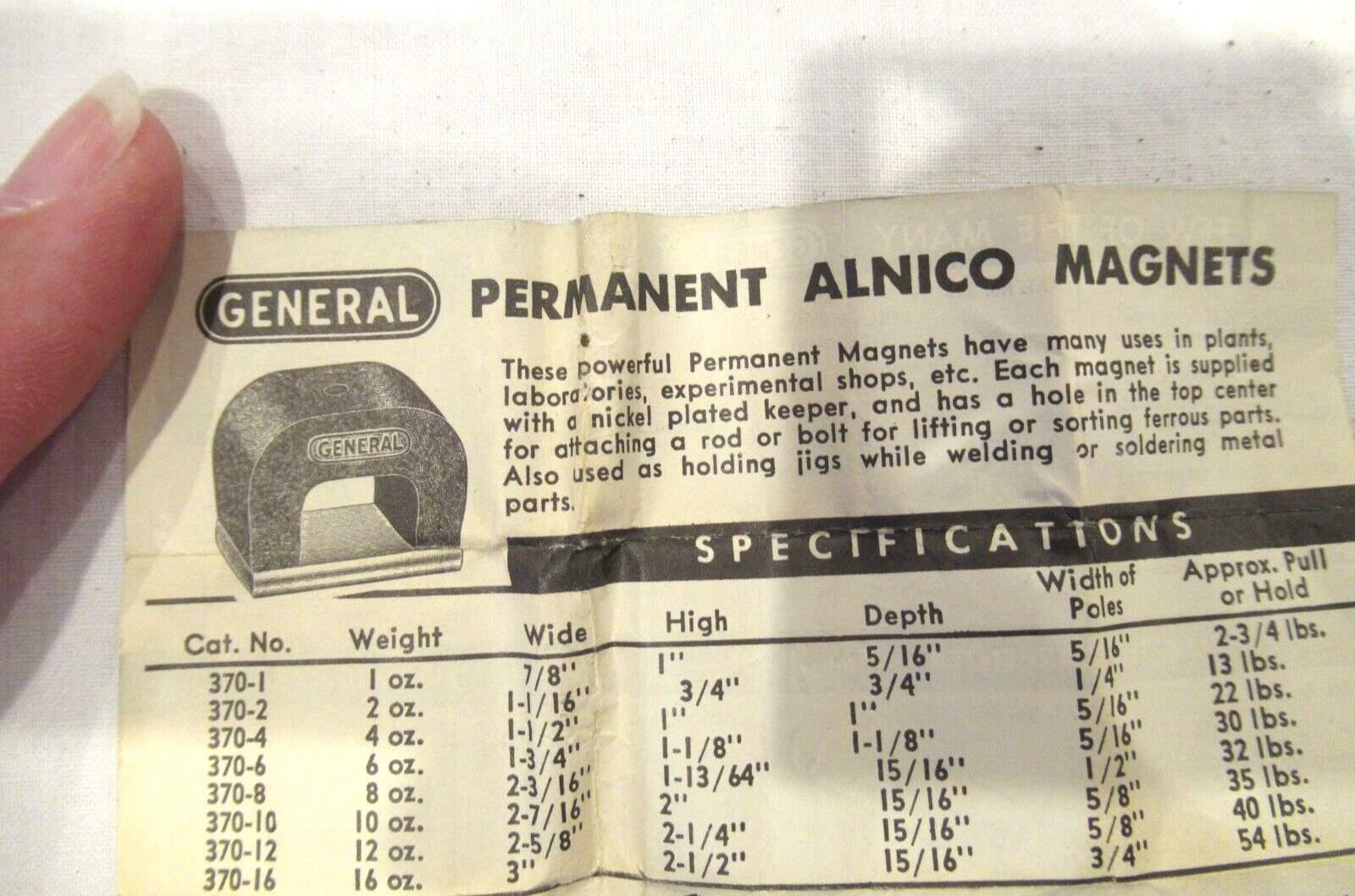 General Hardware Tools Manufacturing Co. magnet advertising, c. 1950s