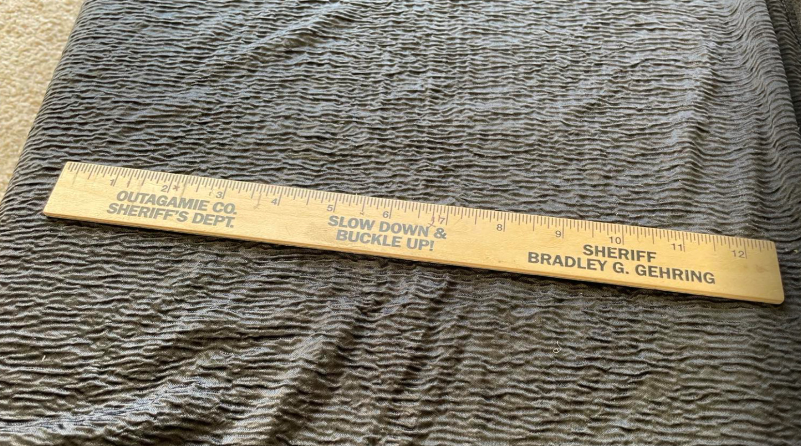 Ruler Outagamie County Sheriff Dept Bradley G Gehring 12″ Advertising Police