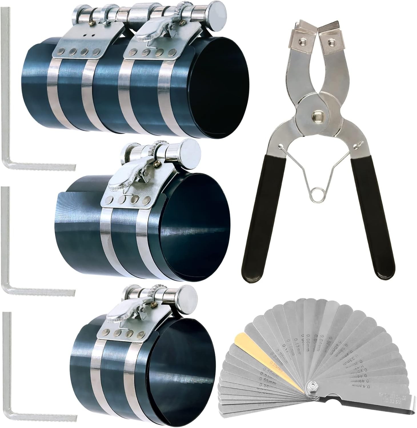 Swpeet 8Pcs 3″ 4″ 6″ Piston Ring Compressor and Adjustable Piston Installation T