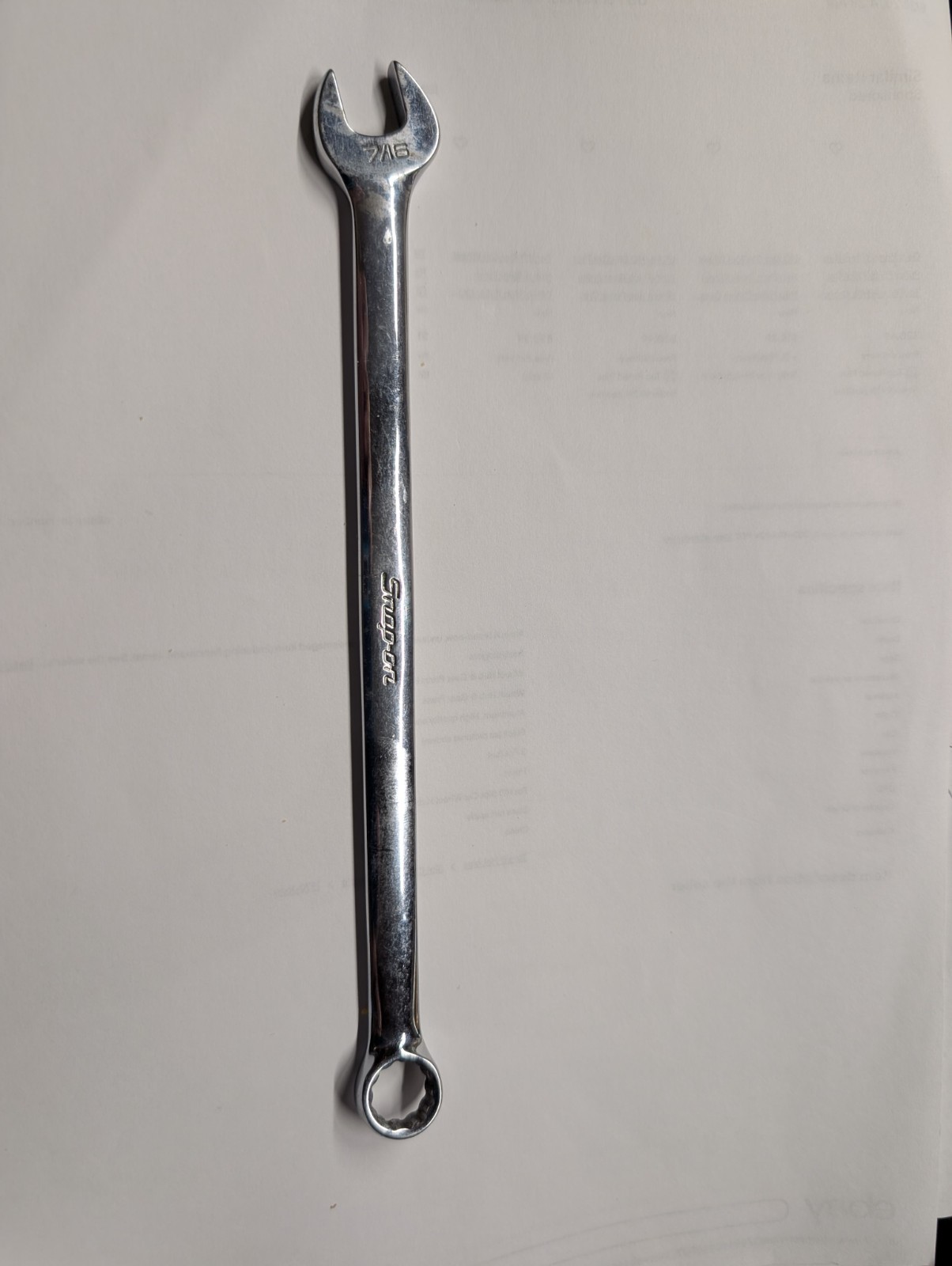 Snap-on OEXL 14 7/32″ 12Pt. Extra Long Combination Wrench USA Used