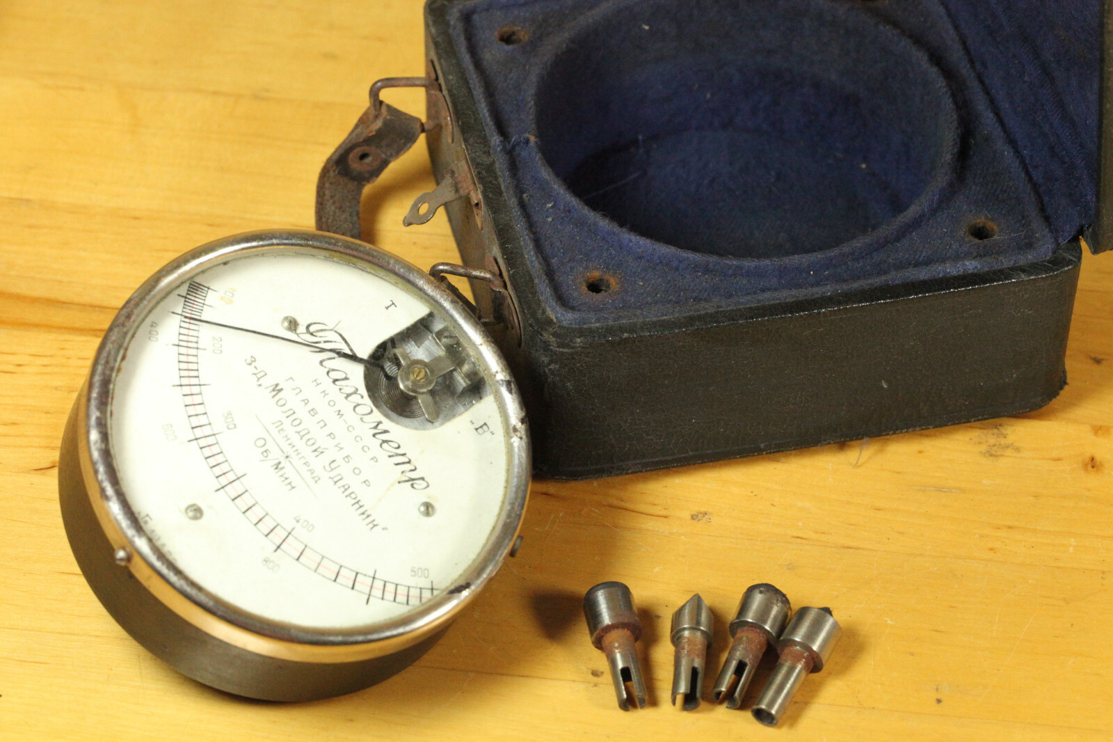 Vintage Soviet Russia USSR mechanical Tachometer 1920-1930 WORKS!