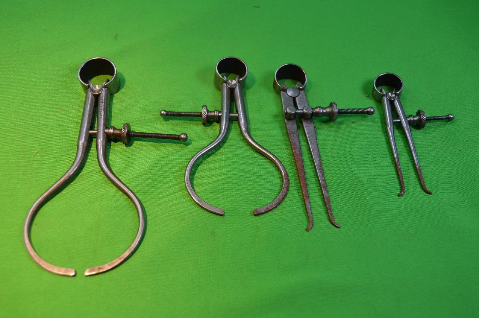 4 Vintage L.S. Starrett Compass Outside Caliper, Leg Divider Machinist Tools,Y