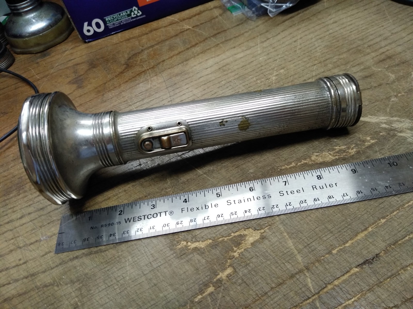 Vtg USA Lite Flashlight 9.50″ United States Elec Mfg Made USA Parts/Repair Lot