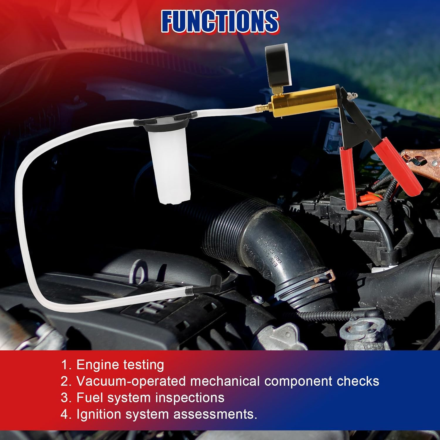 2 in 1 Handheld Vacuum Pump Brake Bleeder Kit for Motorcycle, 16 Pcs Brake Fluid