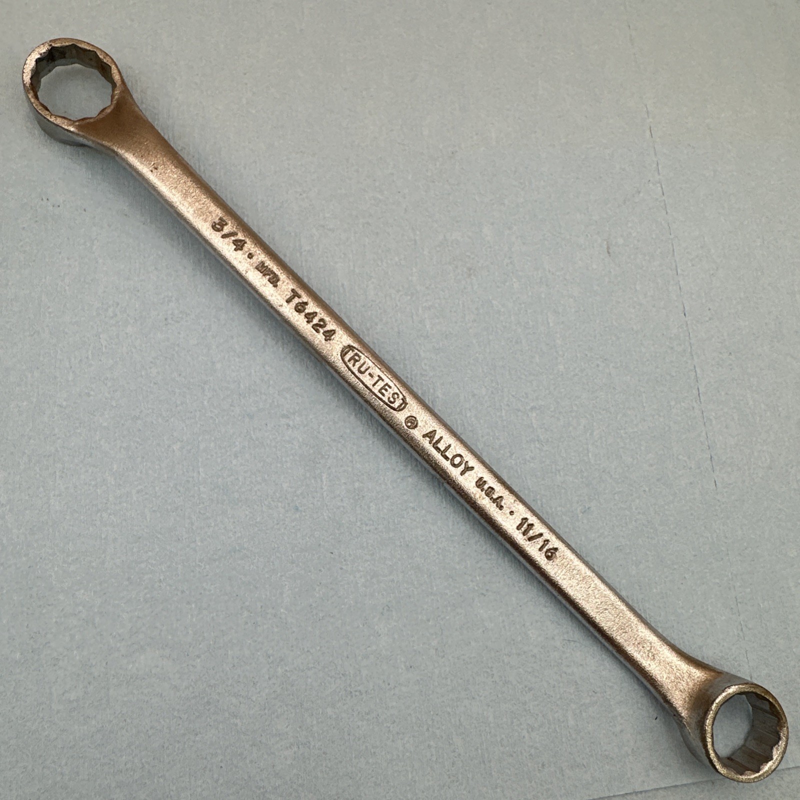 Vintage Tru-Test 3/4” X 11/16” 12 Point Double Box Wrench No T6424 USA Made