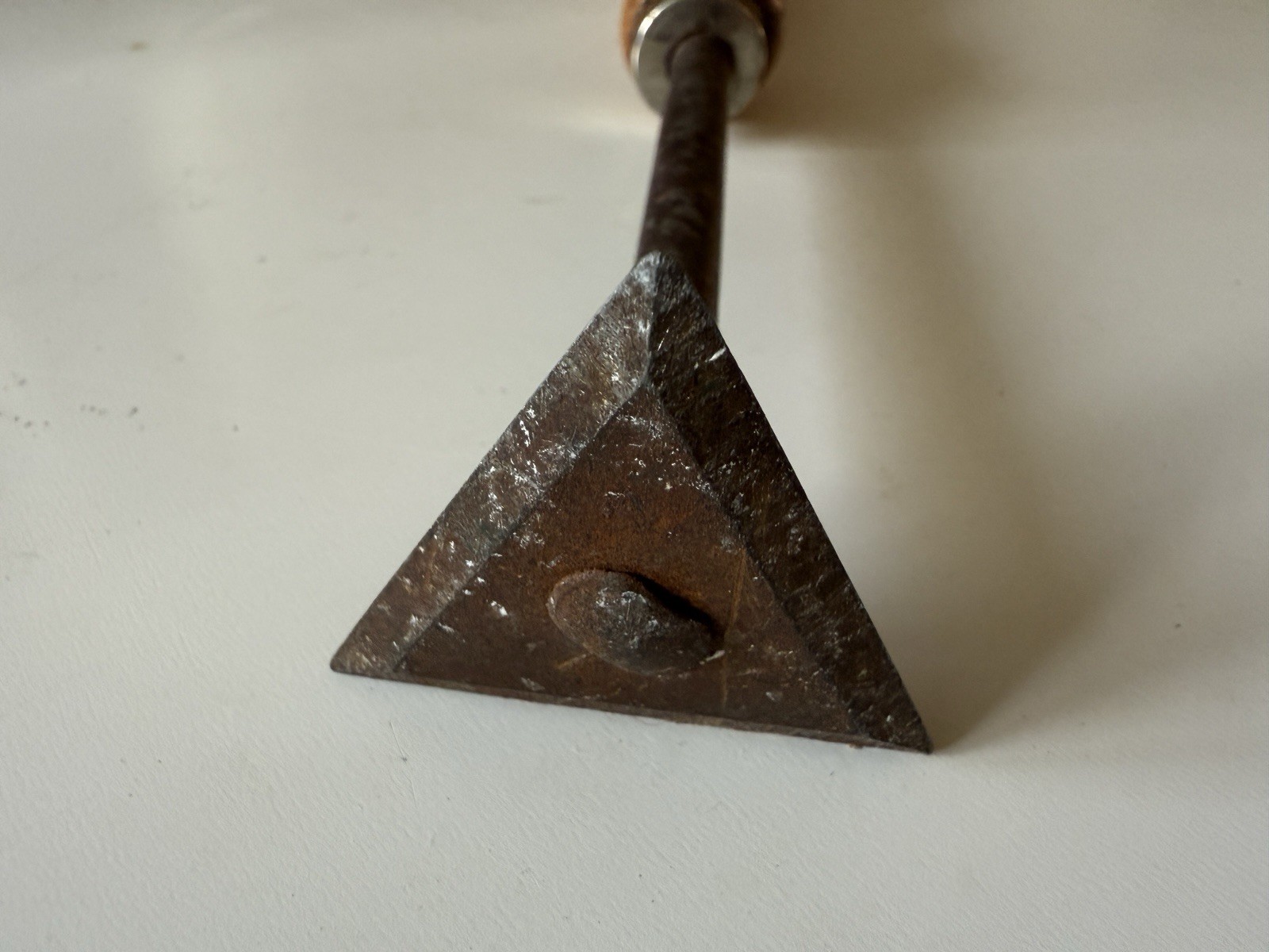 Vintage Paint Scraper Tools – Wooden Handle 8.5” 9” Teardrop And Triangle Shaped